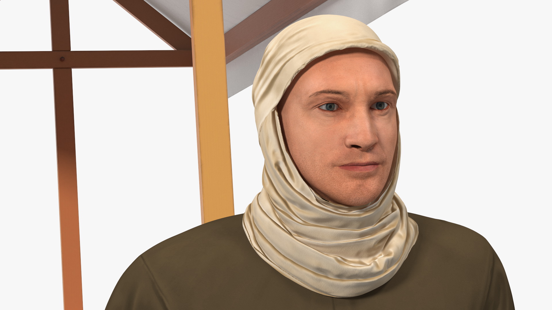 3D model Medieval Trader with Cart