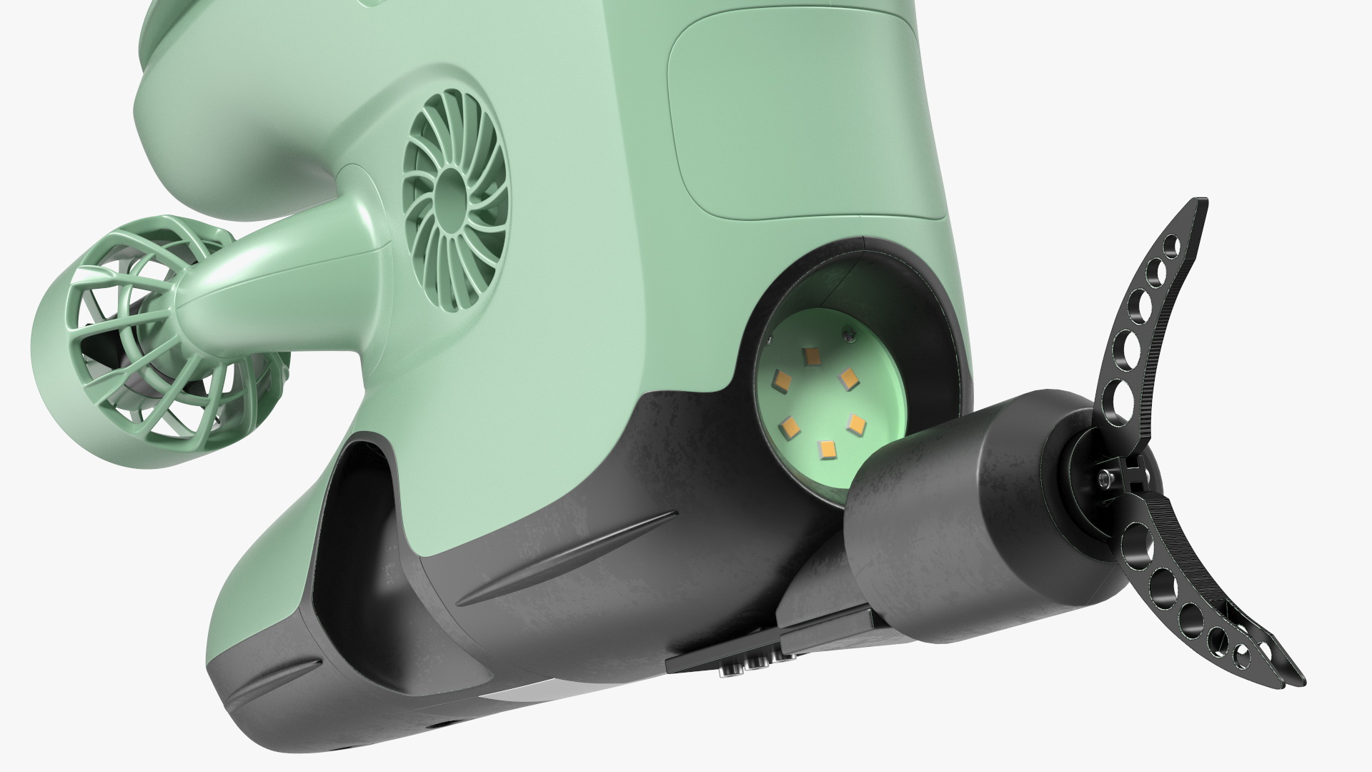Underwater ROV with Gripper Hand Rigged 3D model