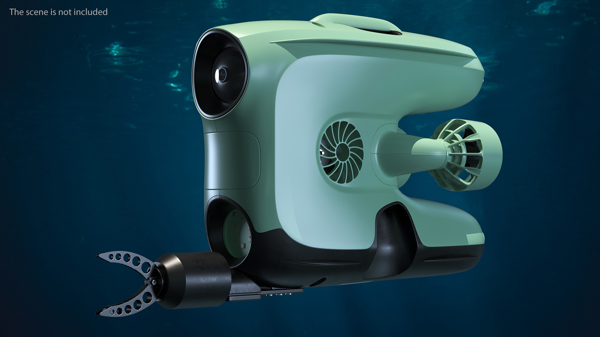 Underwater ROV with Gripper Hand Rigged 3D model