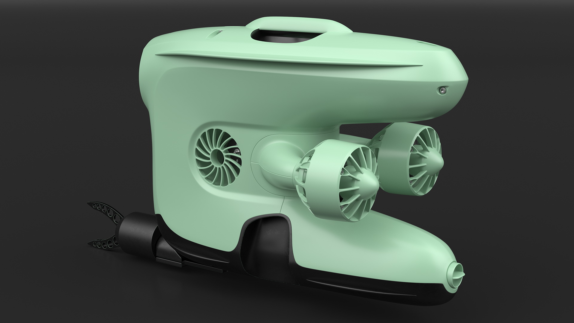 Underwater ROV with Gripper Hand Rigged 3D model