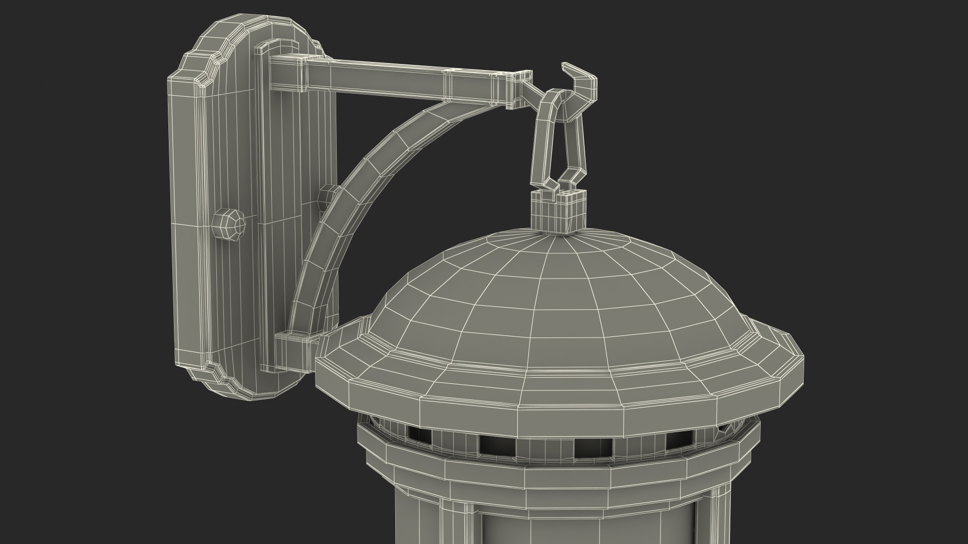 3D model Vintage Decorative Street Wall Lantern Switched On