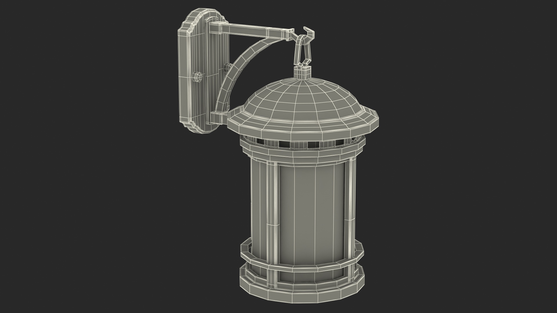 3D model Vintage Decorative Street Wall Lantern Switched On