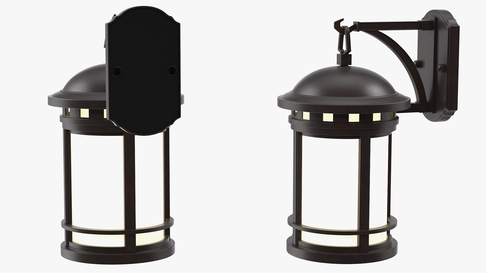 3D model Vintage Decorative Street Wall Lantern Switched On