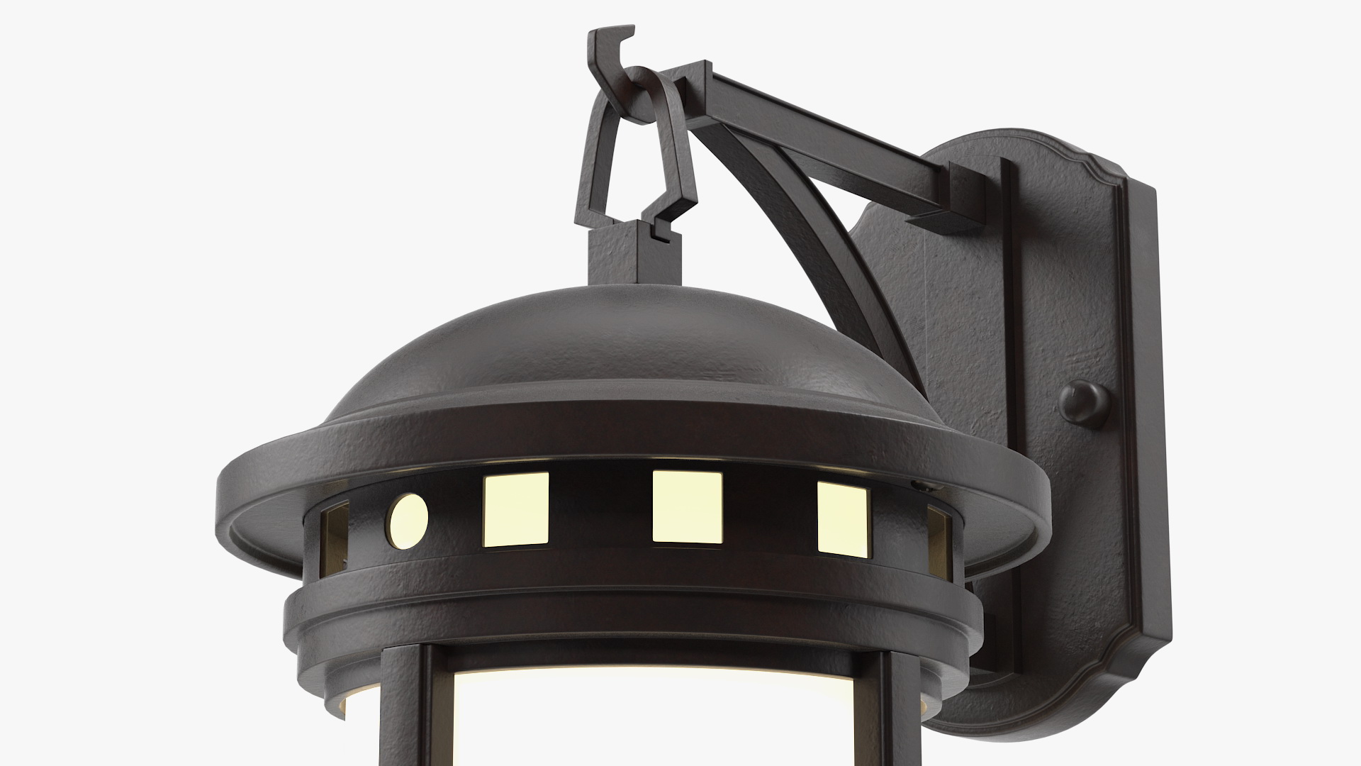 3D model Vintage Decorative Street Wall Lantern Switched On