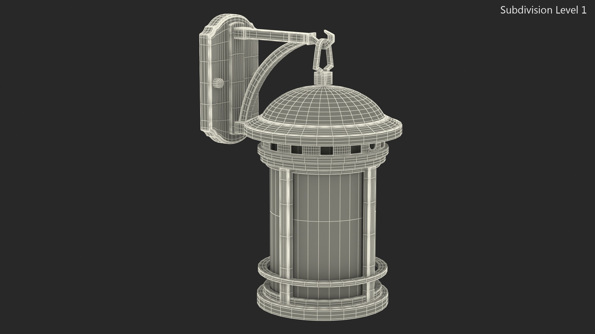 3D model Vintage Decorative Street Wall Lantern Switched On