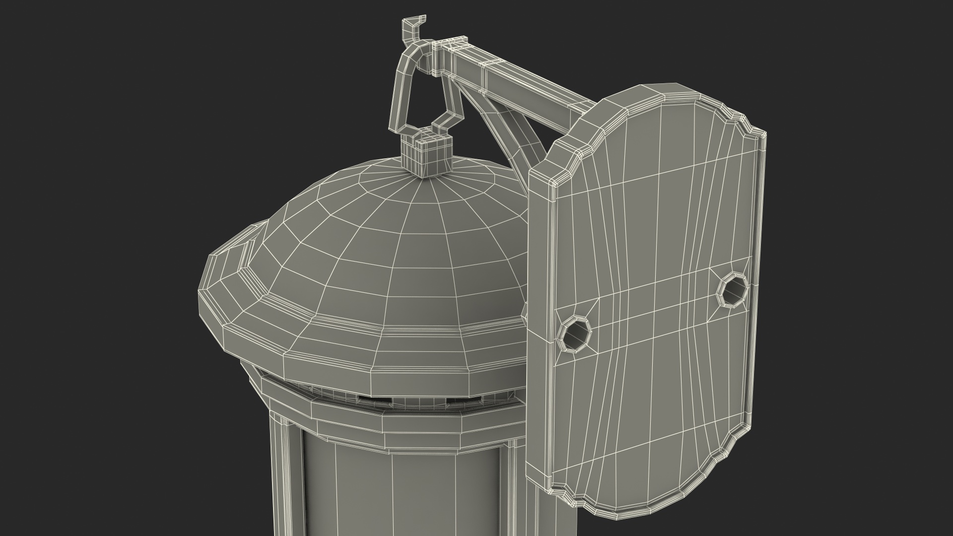 3D model Vintage Decorative Street Wall Lantern Switched On