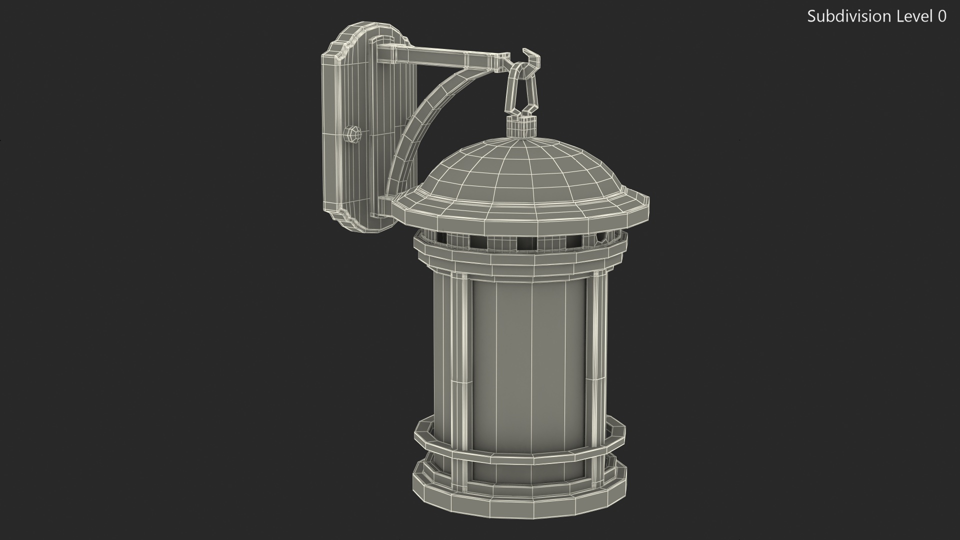 3D model Vintage Decorative Street Wall Lantern Switched On