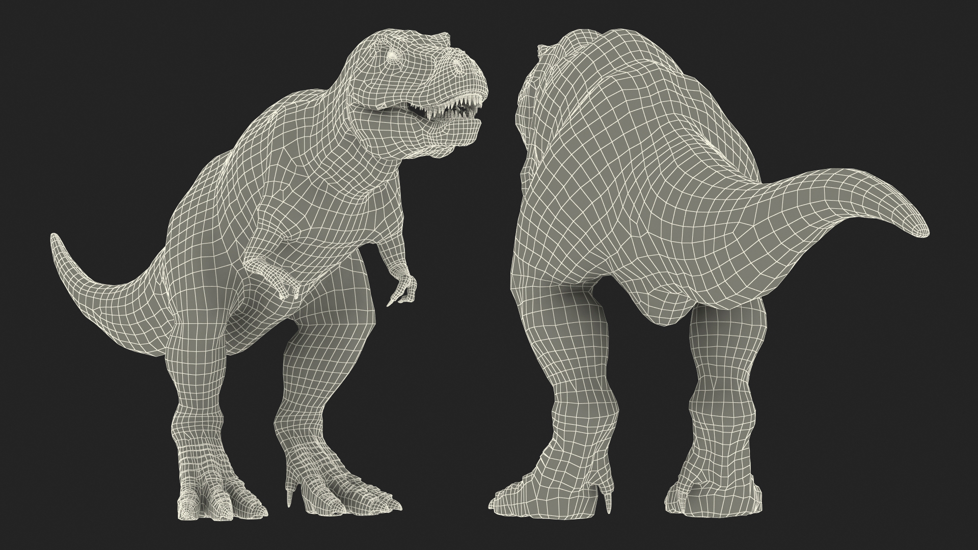 3D Animated Tyrannosaurus Rex Waiting Rigged