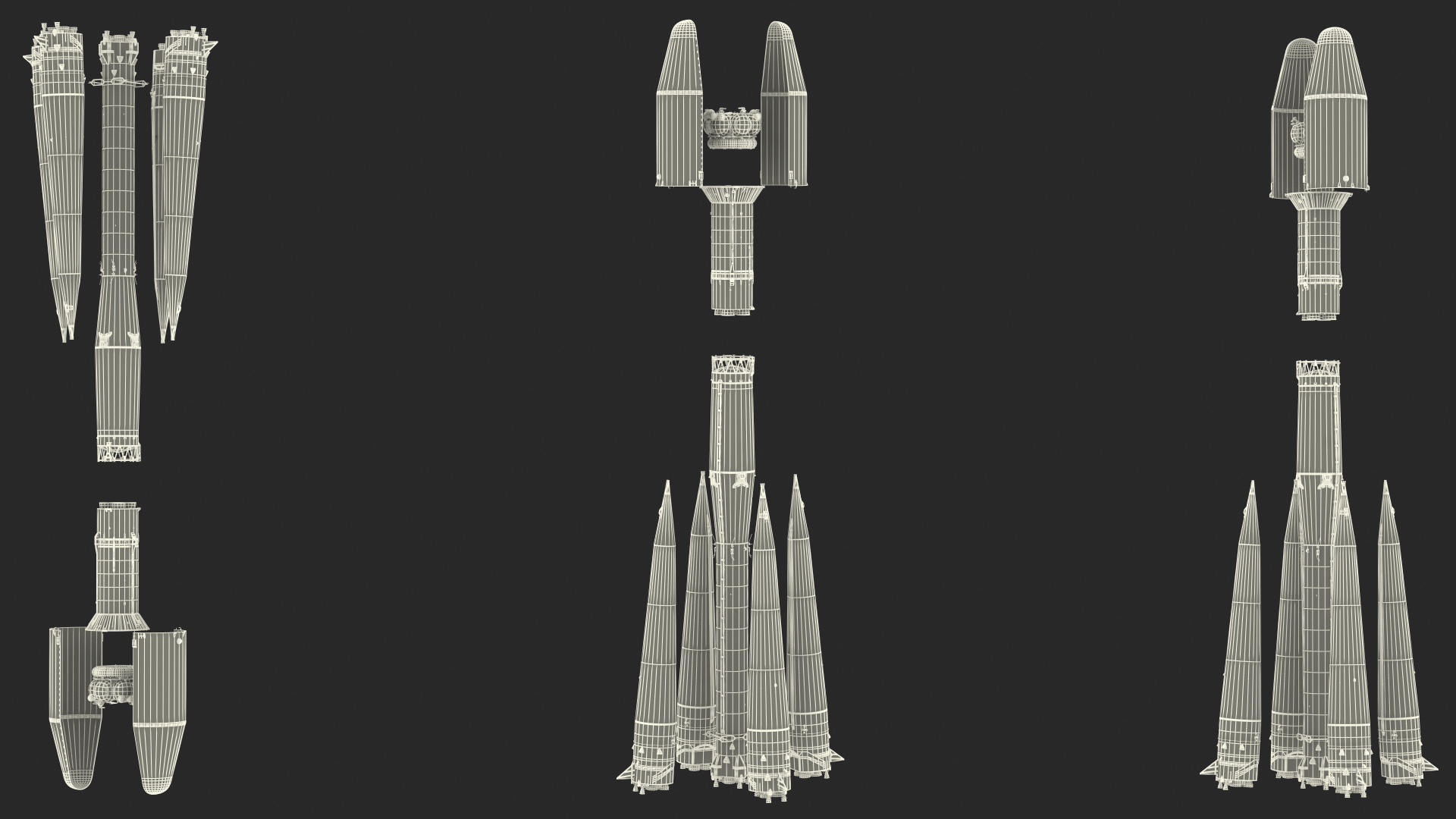 3D Soyuz 2 Orbital Launch Vehicle Main Parts