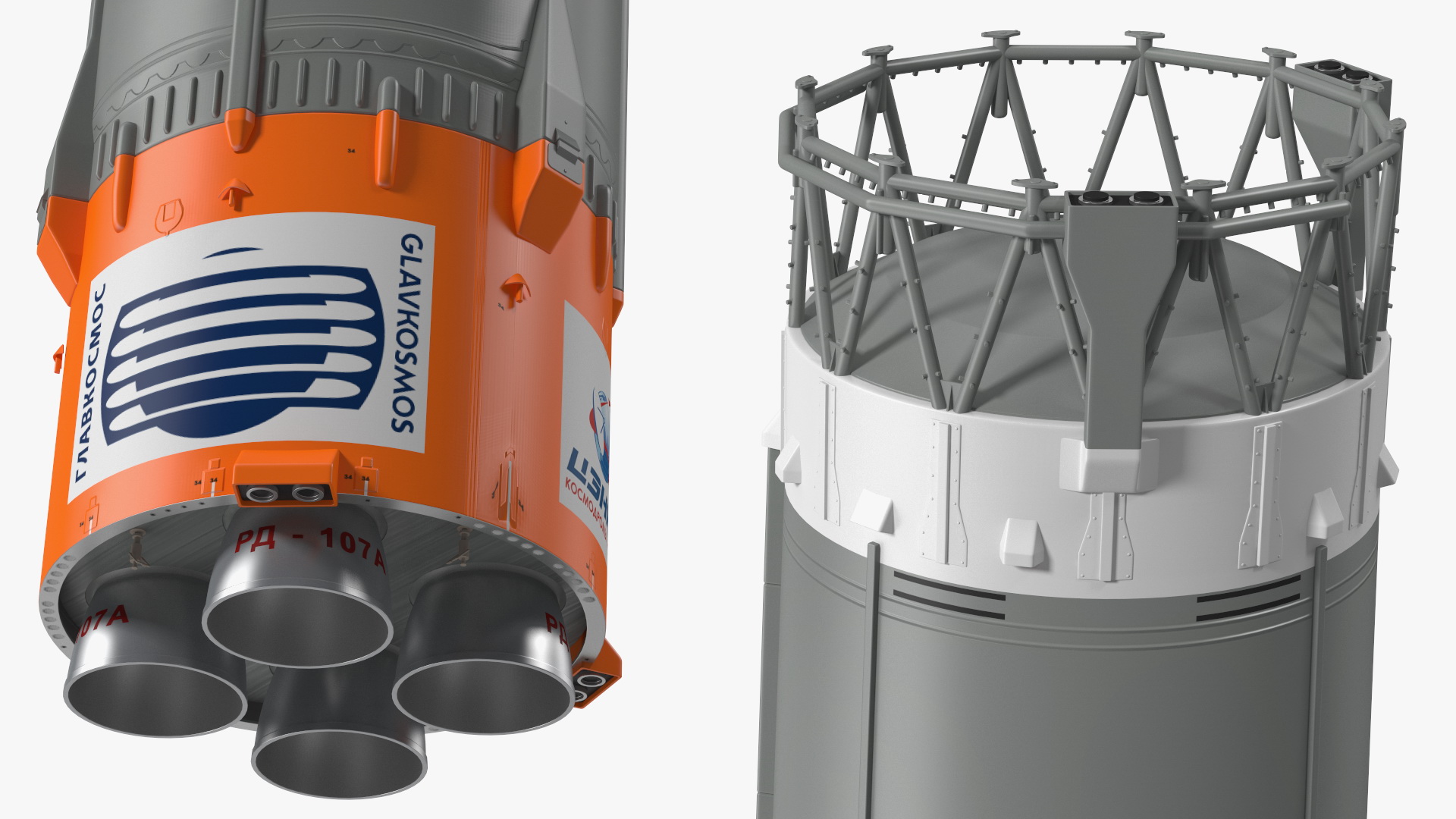 3D Soyuz 2 Orbital Launch Vehicle Main Parts