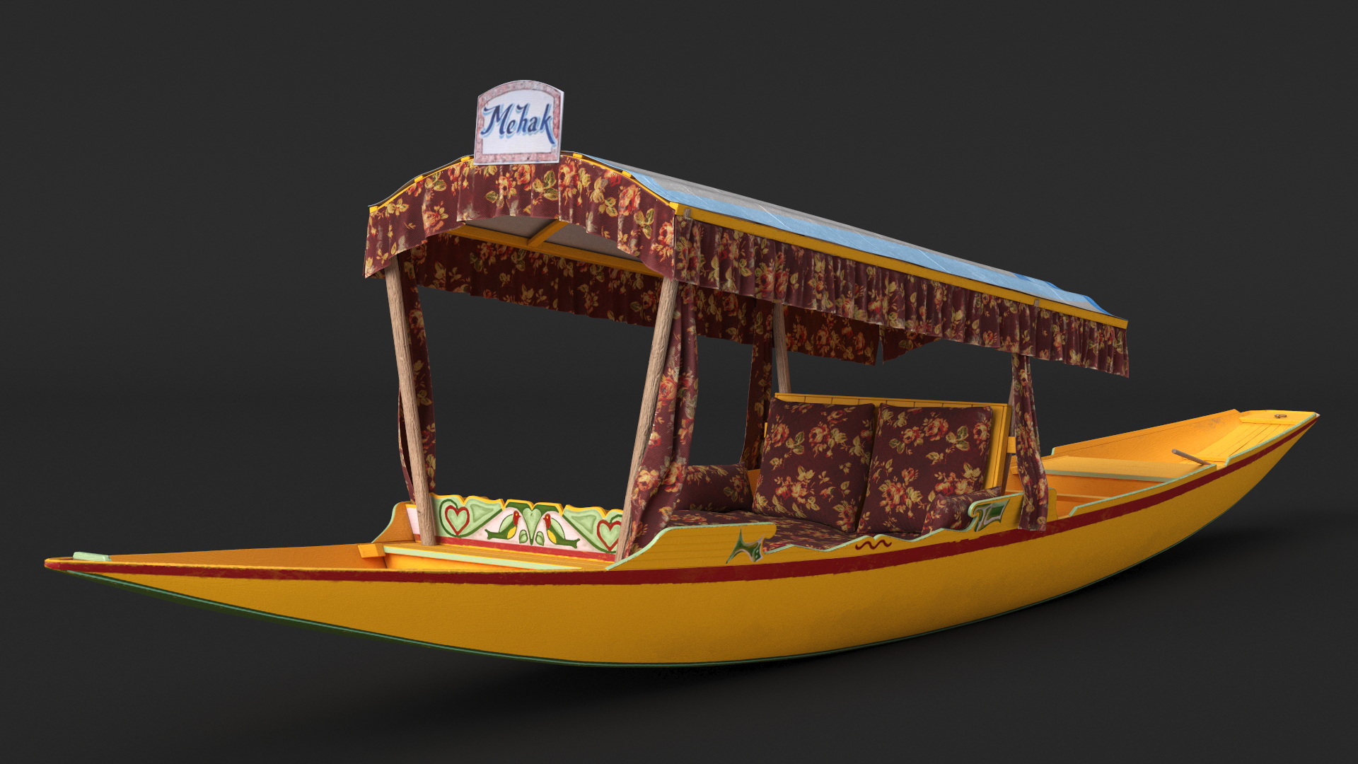 Kashmir Shikara Yellow 3D