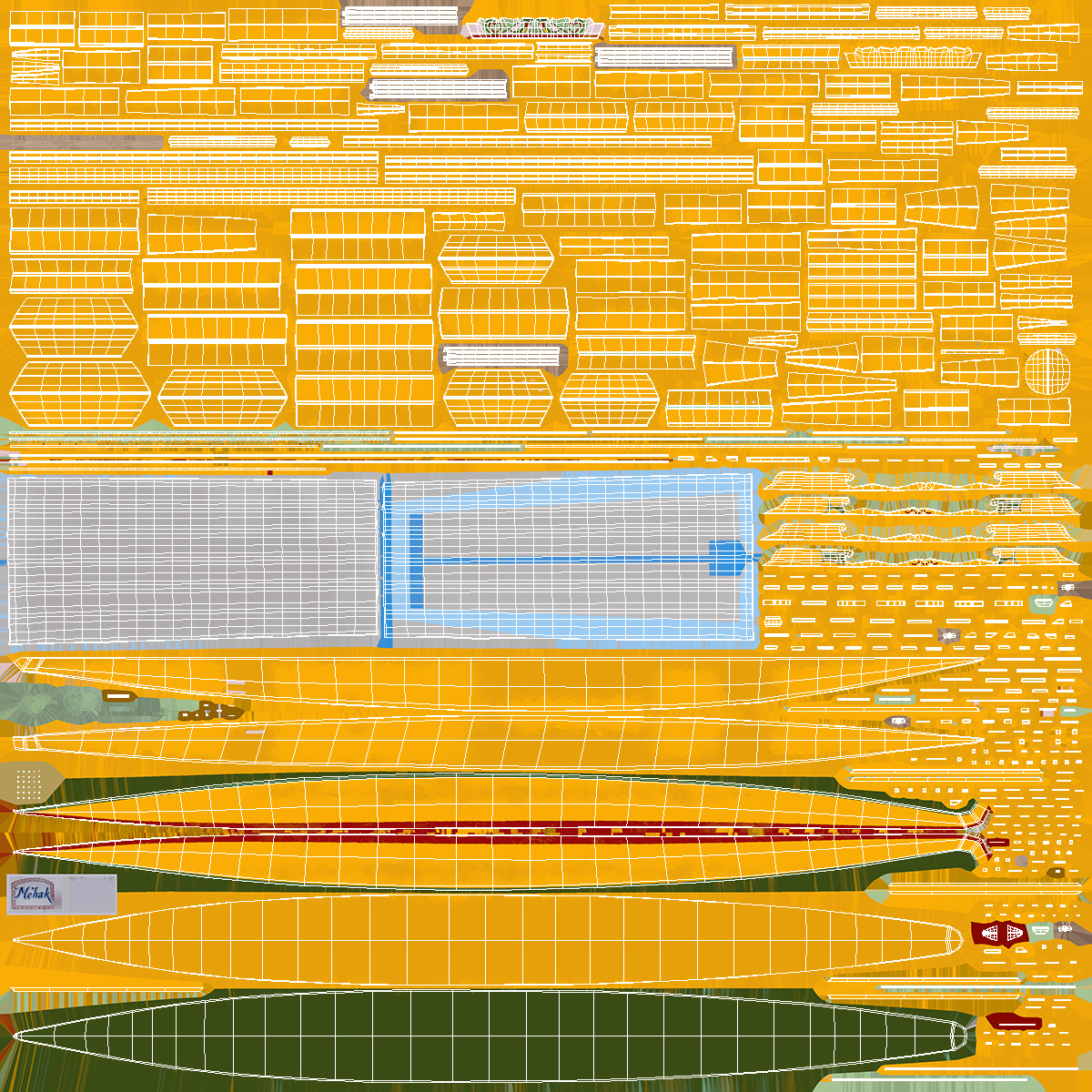 Kashmir Shikara Yellow 3D