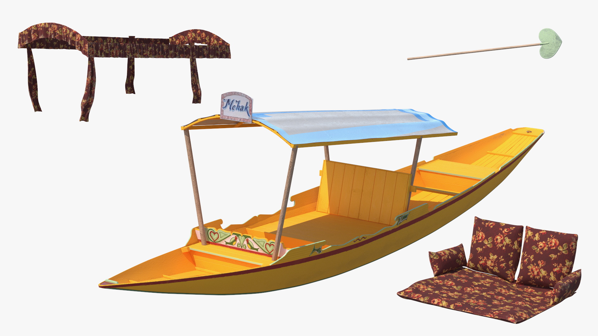 Kashmir Shikara Yellow 3D