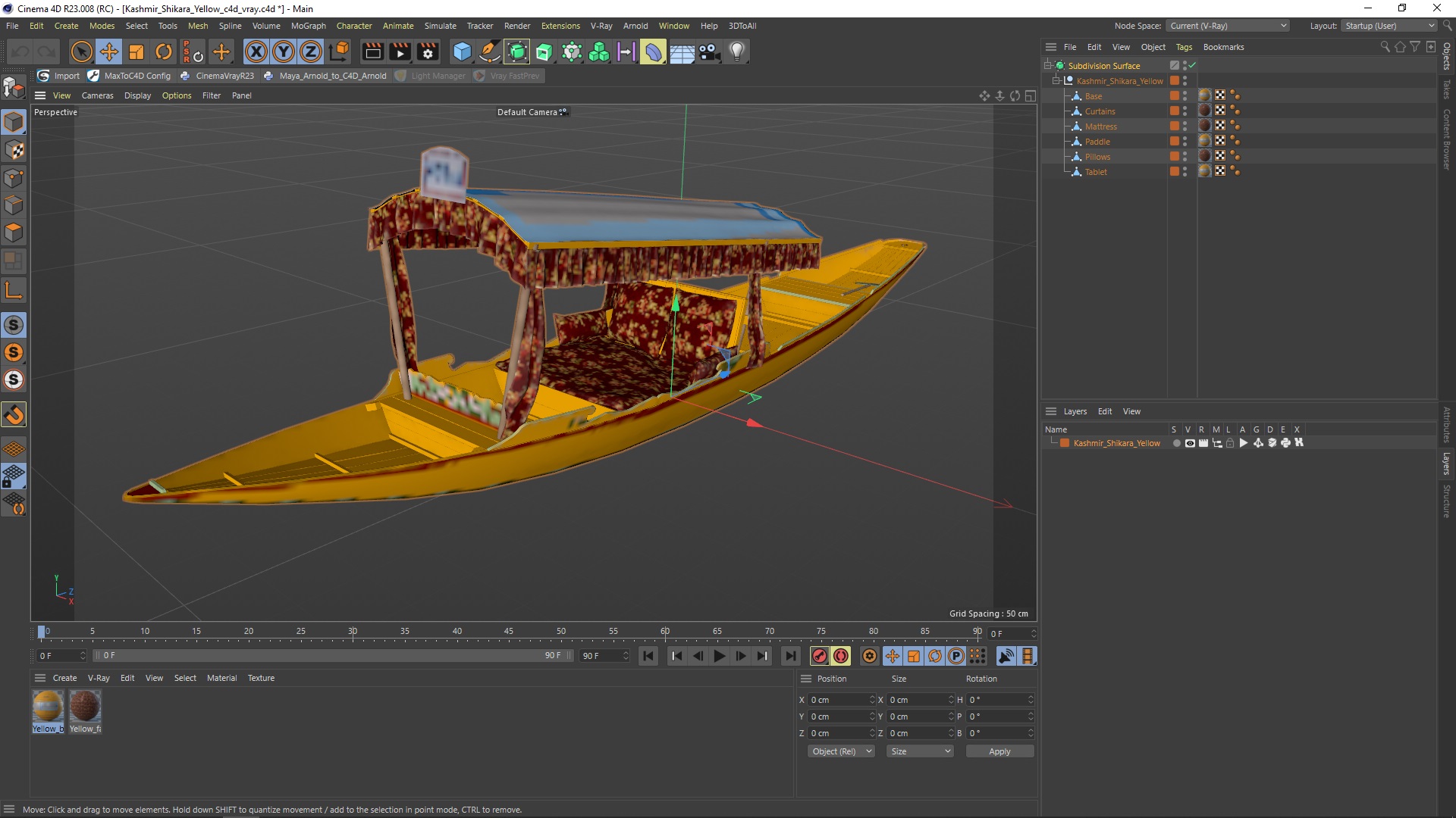 Kashmir Shikara Yellow 3D