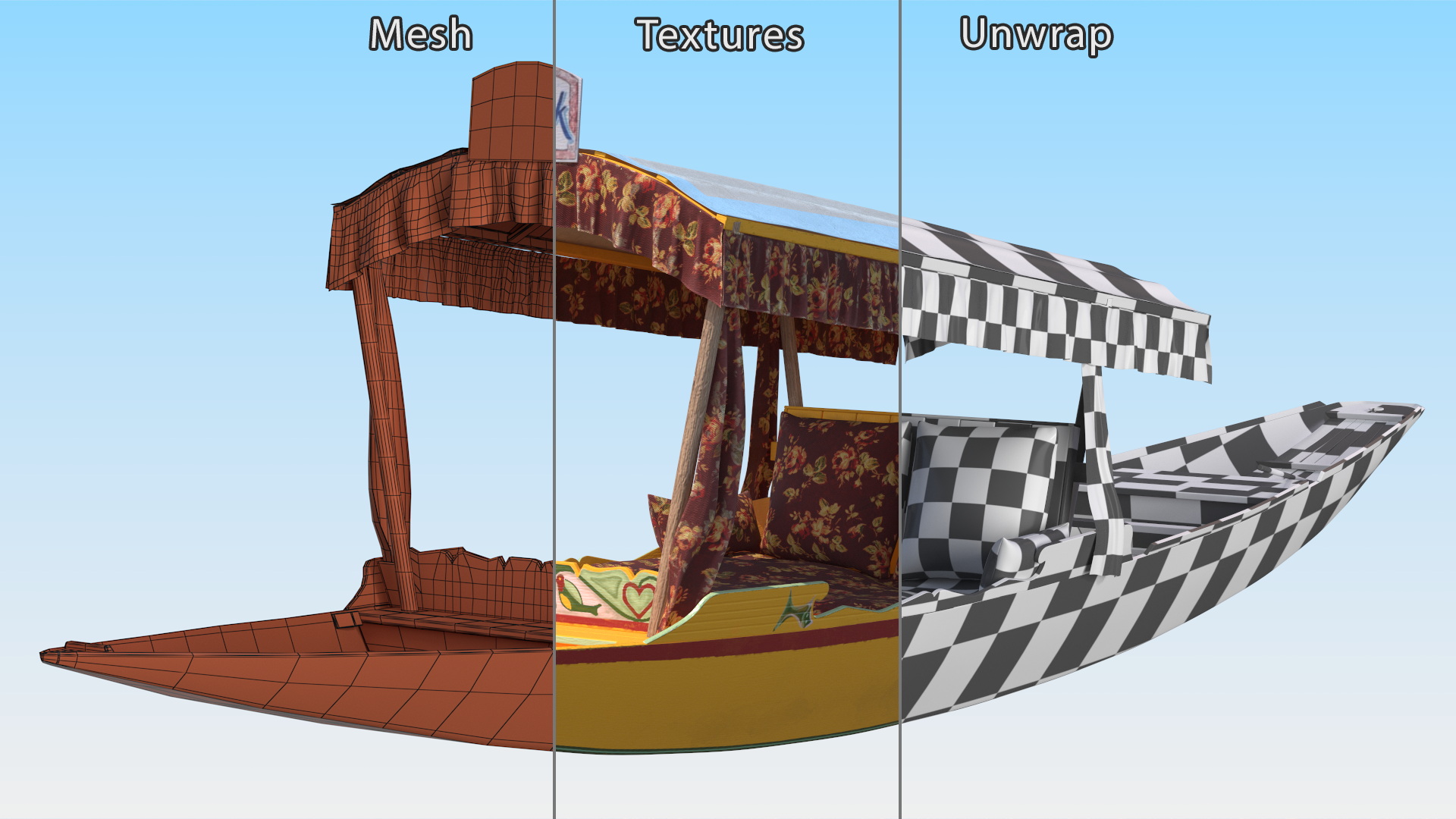 Kashmir Shikara Yellow 3D
