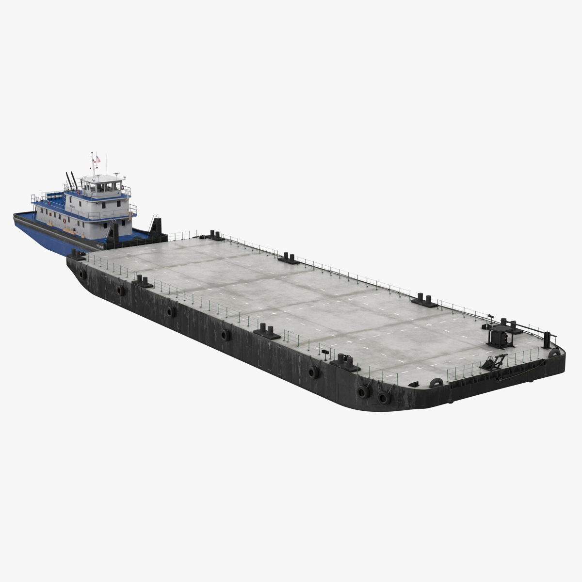 Push Boat Ship with Pontoon Barge, view 4