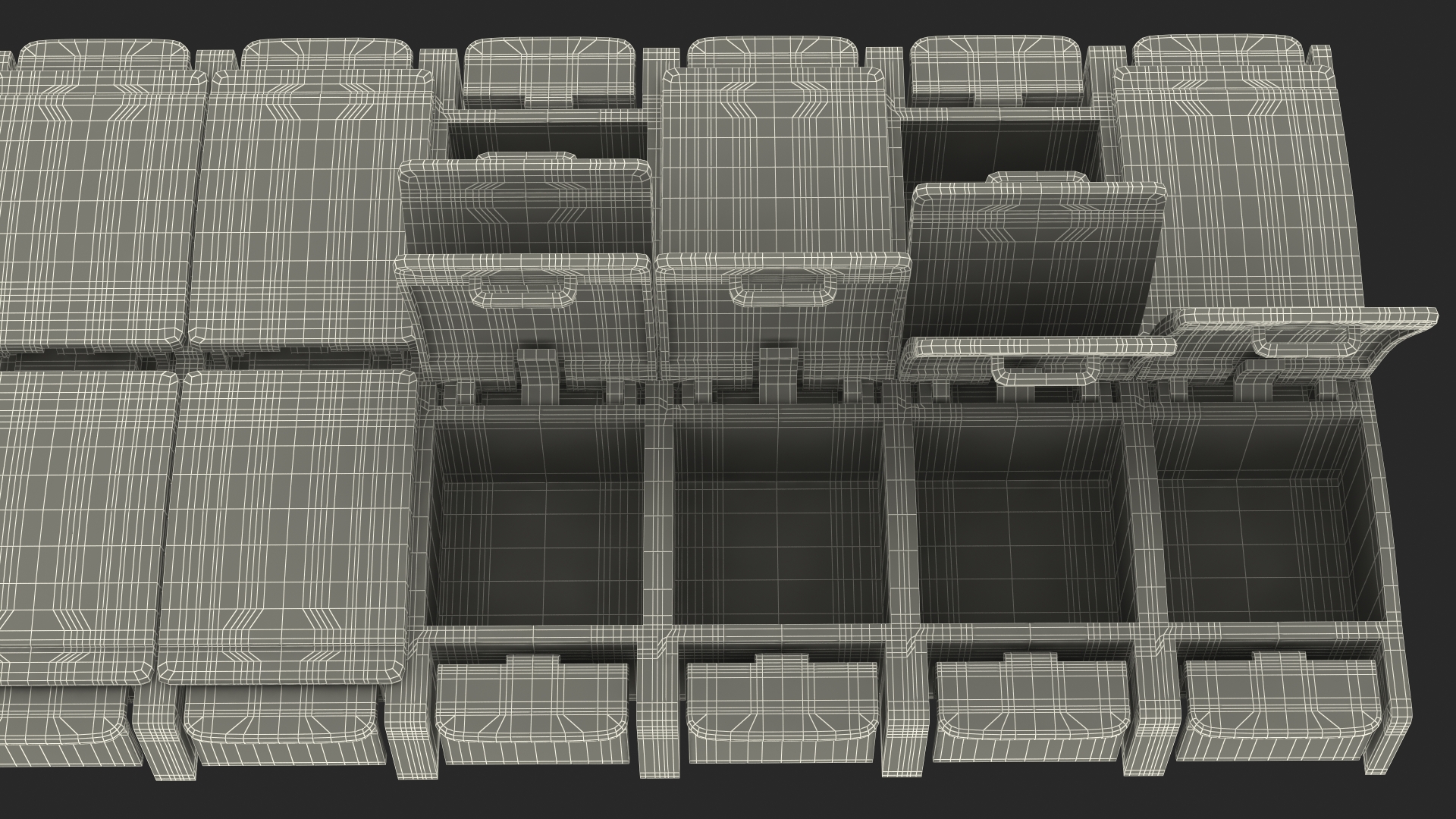 Pill Case Box with 14 Compartments 3D model