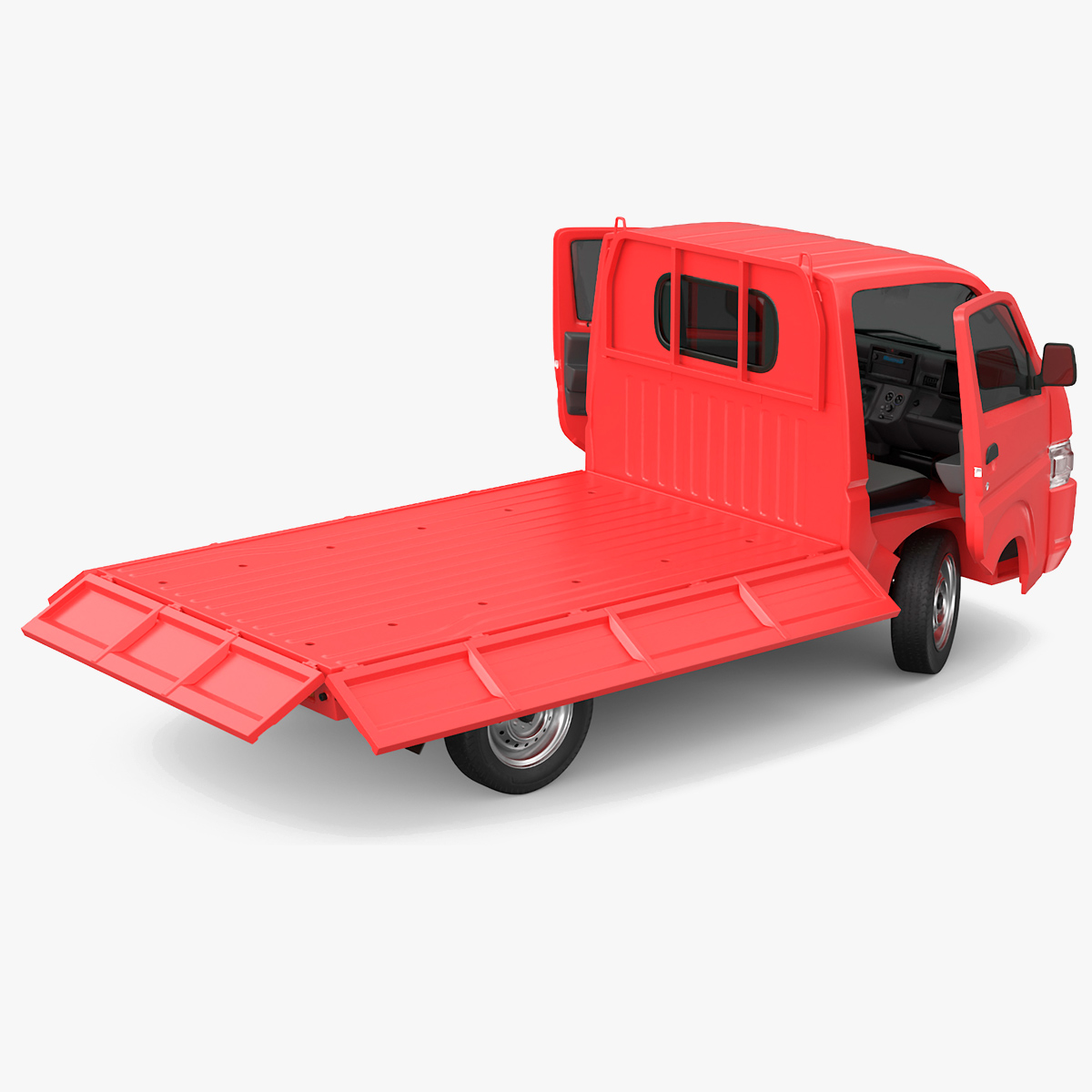3D Suzuki Carry Truck Red Rigged for Maya model