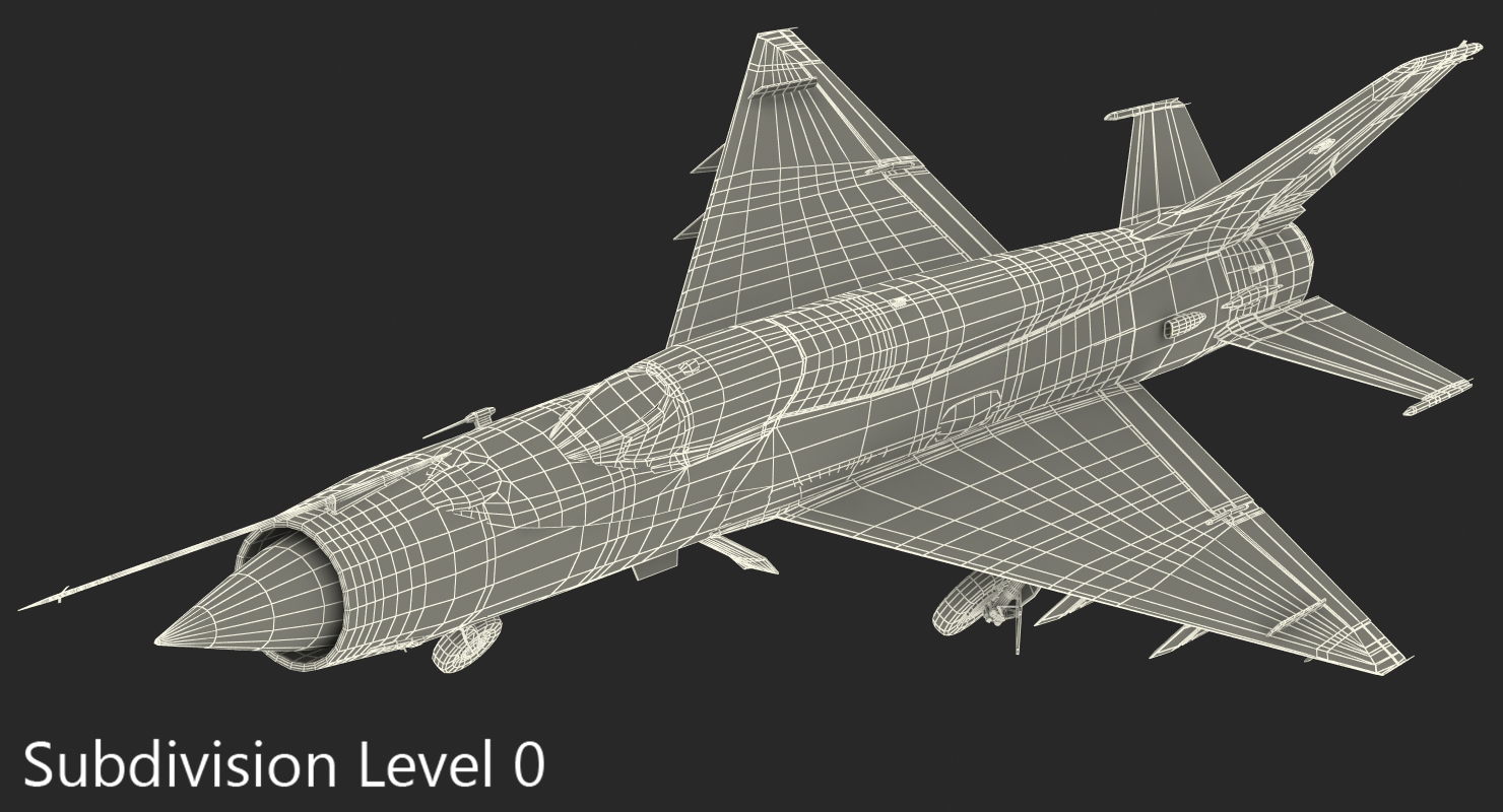 3D model Fighter MiG 21 Fishbed Russian