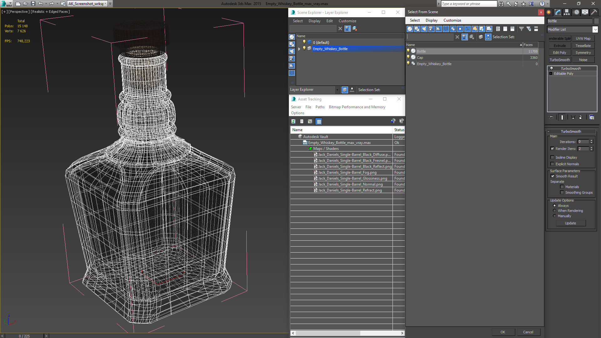 3D model Empty Whiskey Bottle