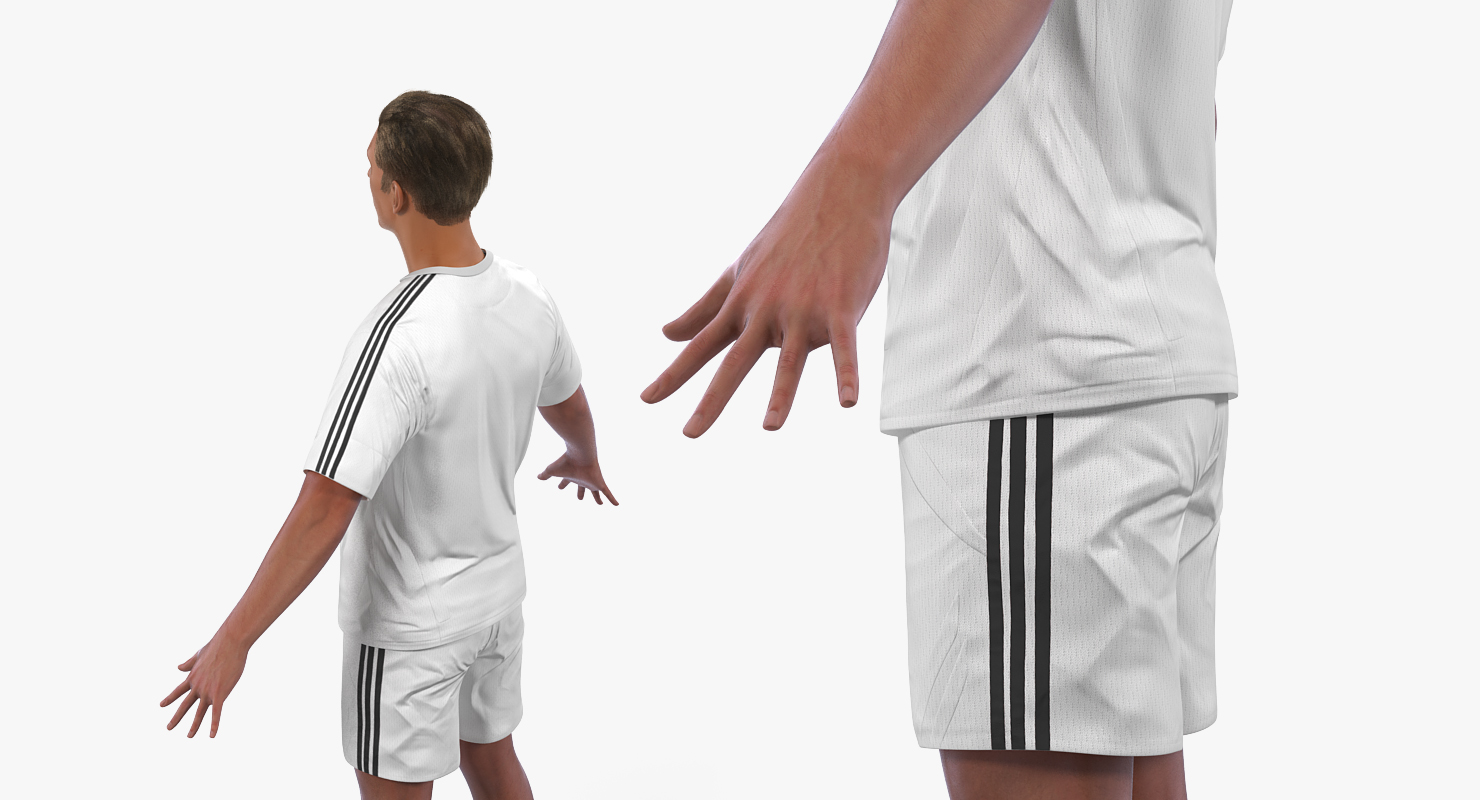 Soccer or Football Player Real Madrid with Hair 3D