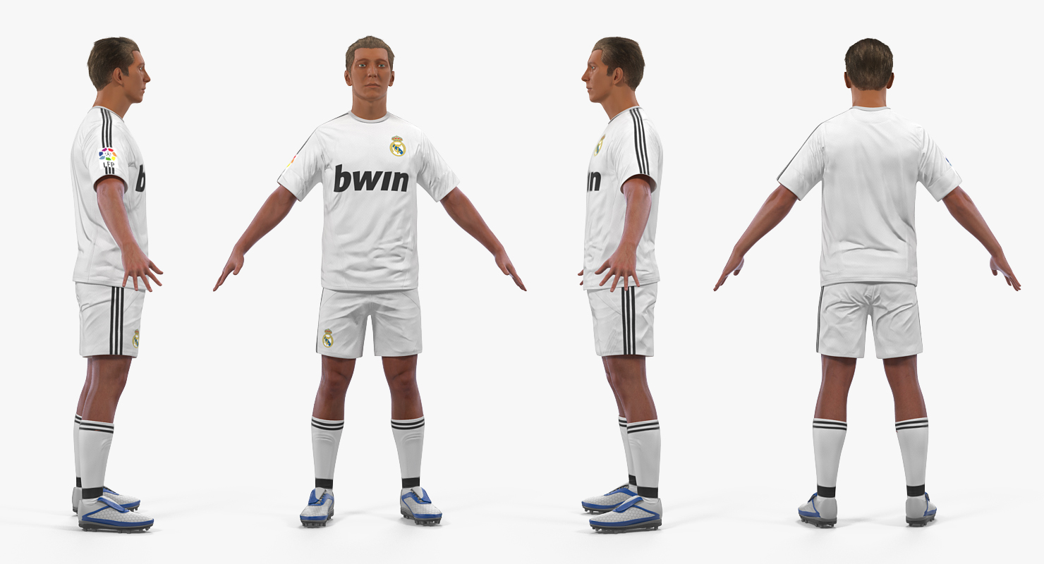 Soccer or Football Player Real Madrid with Hair 3D