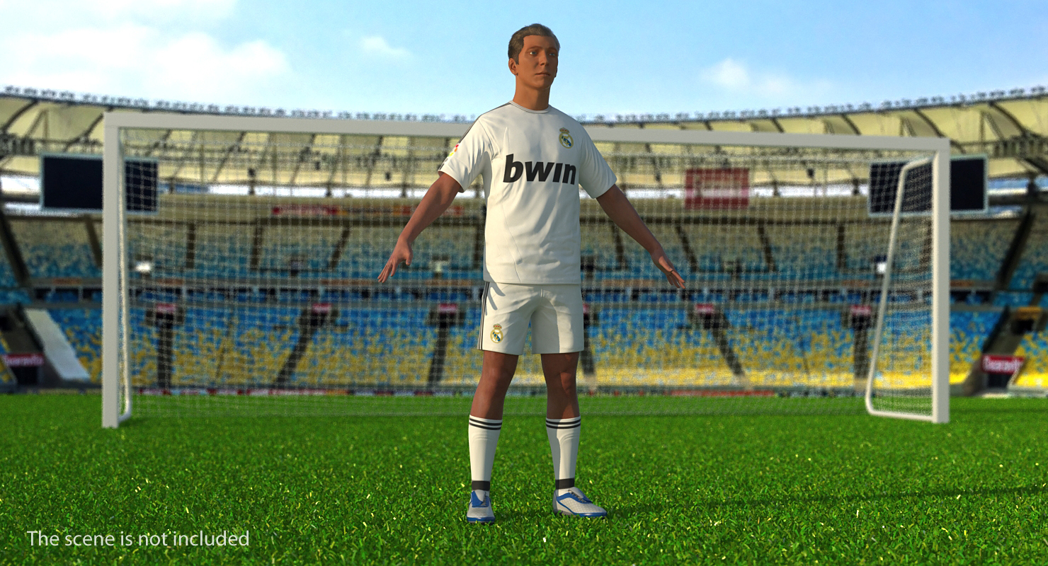 Soccer or Football Player Real Madrid with Hair 3D