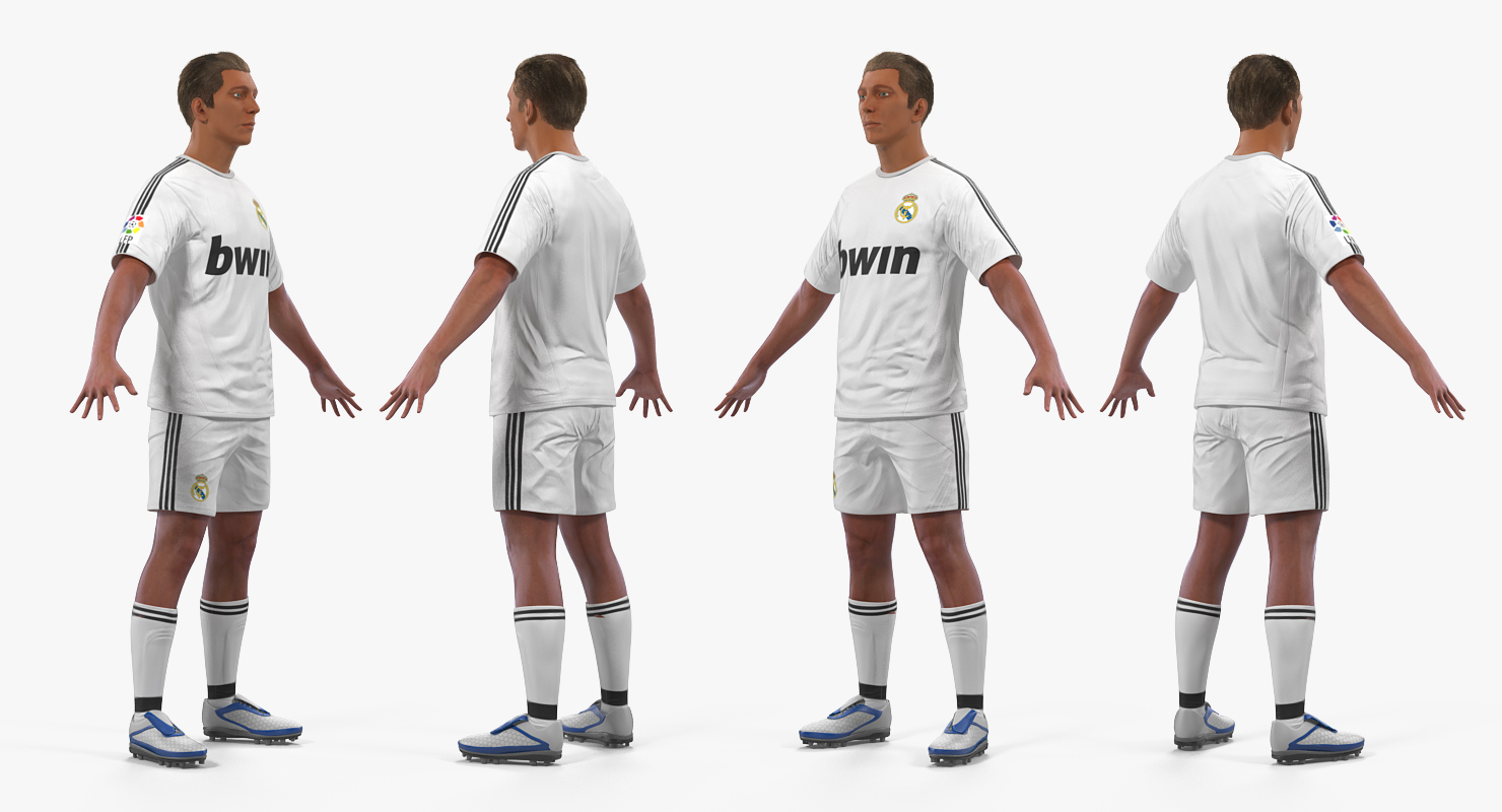 Soccer or Football Player Real Madrid with Hair 3D