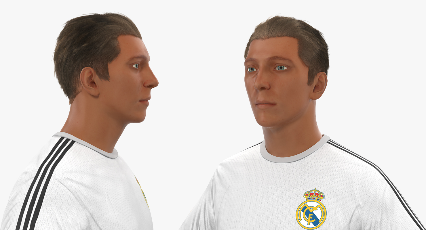Soccer or Football Player Real Madrid with Hair 3D