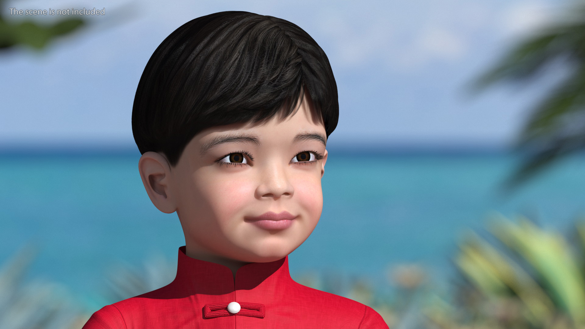 Asian Boy Traditional Costume 3D model