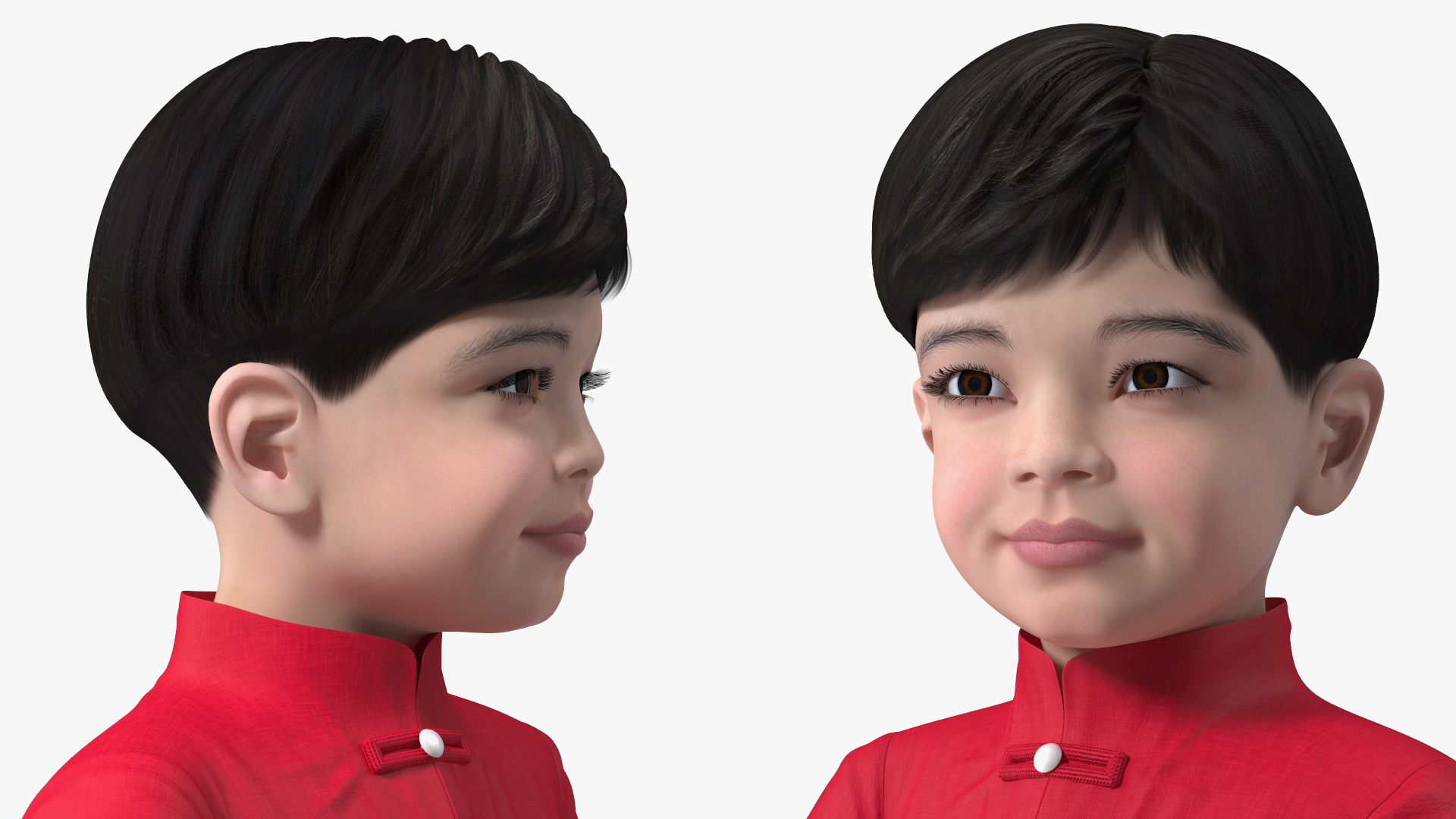 Asian Boy Traditional Costume 3D model