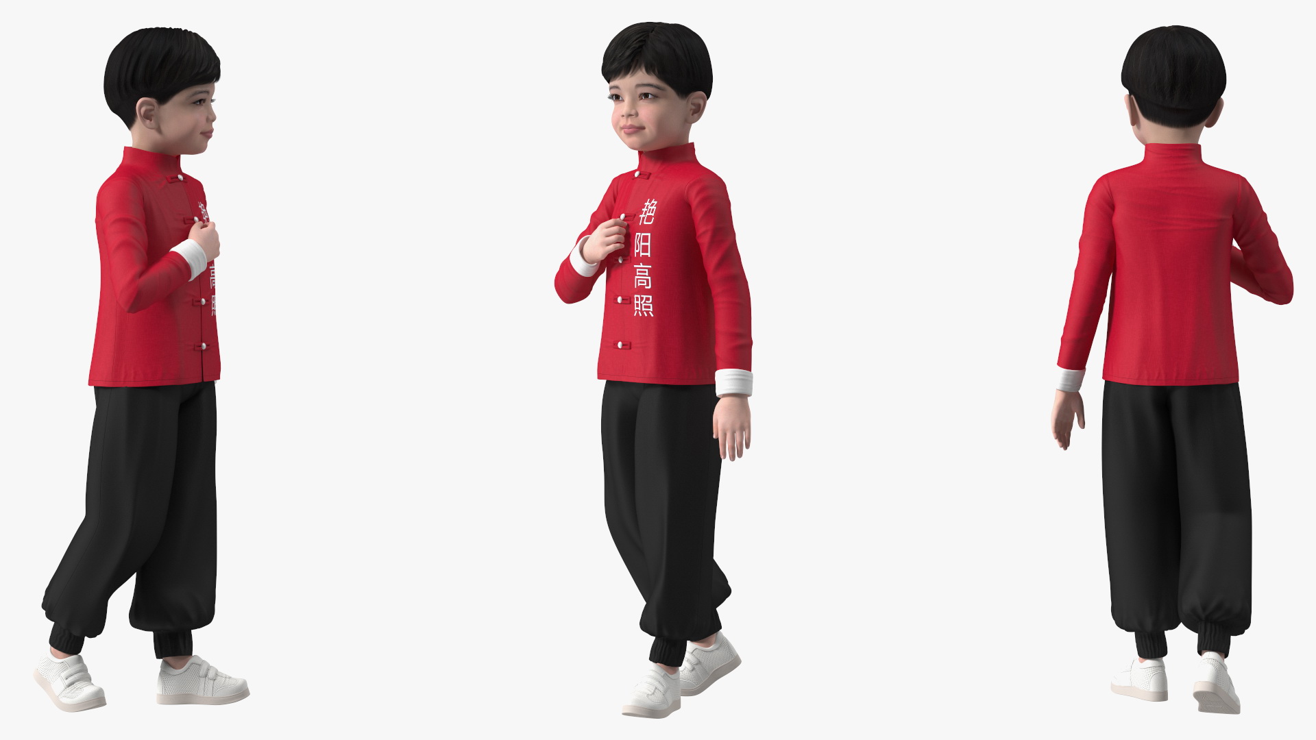 Asian Boy Traditional Costume 3D model