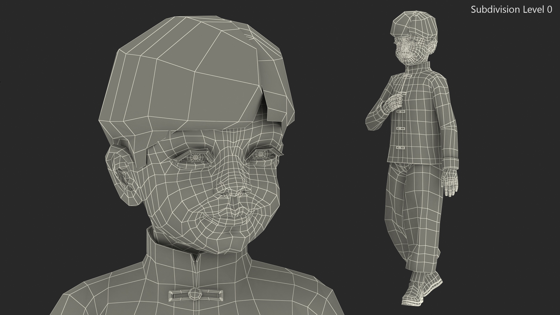 Asian Boy Traditional Costume 3D model