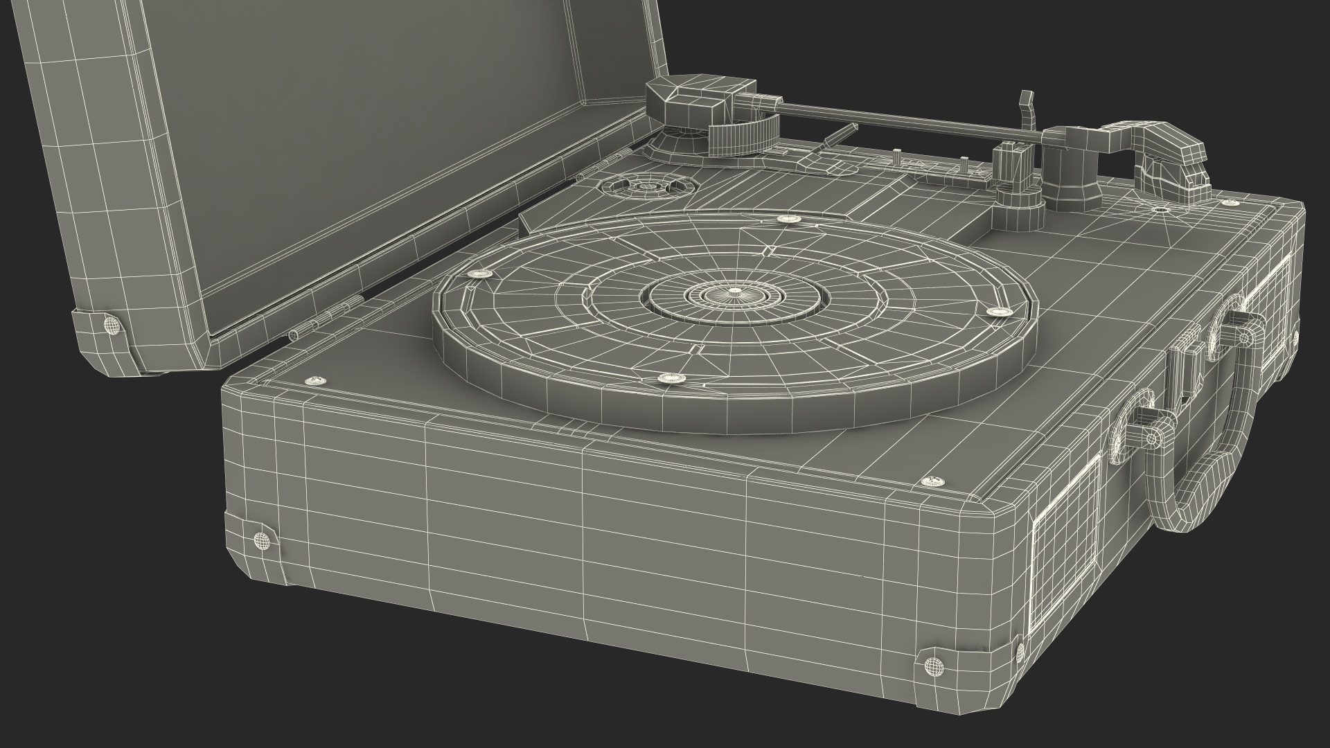 3D Turntable Player Vinyl Record Player Closed model