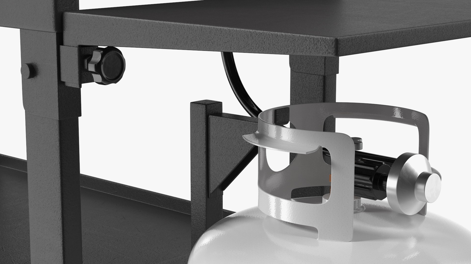 Flat Top Griddle Station with Gas Cylinder 3D