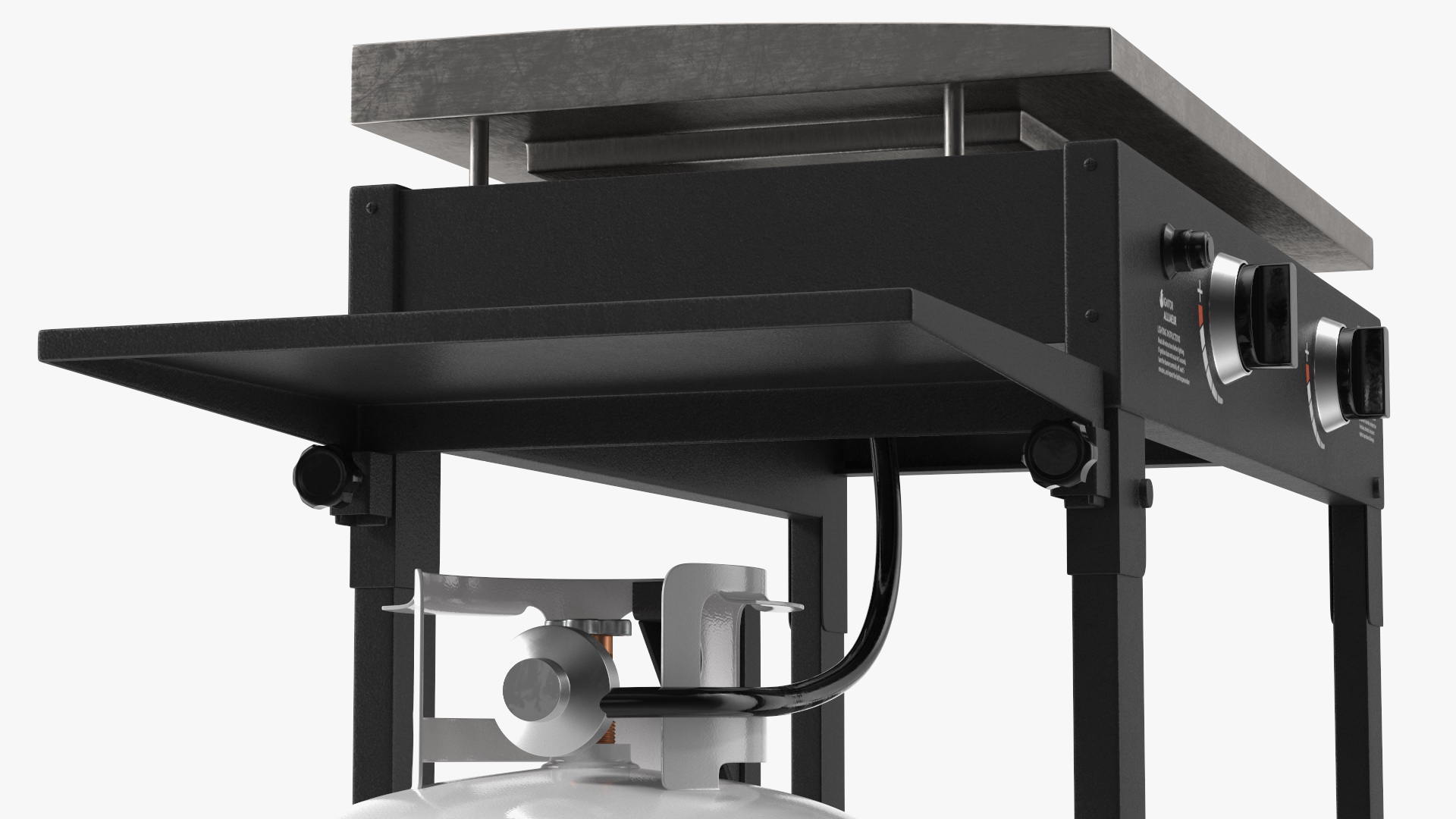 Flat Top Griddle Station with Gas Cylinder 3D