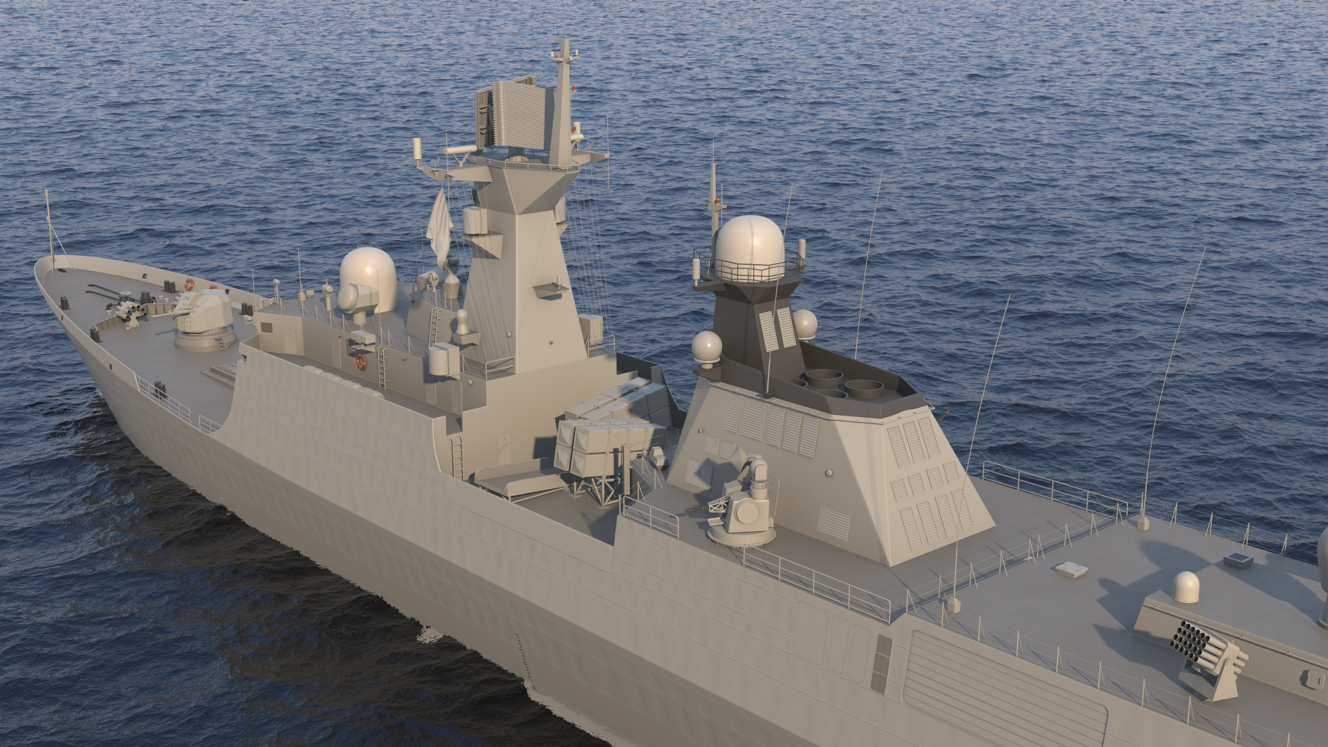 Frigate Rigged 3D model
