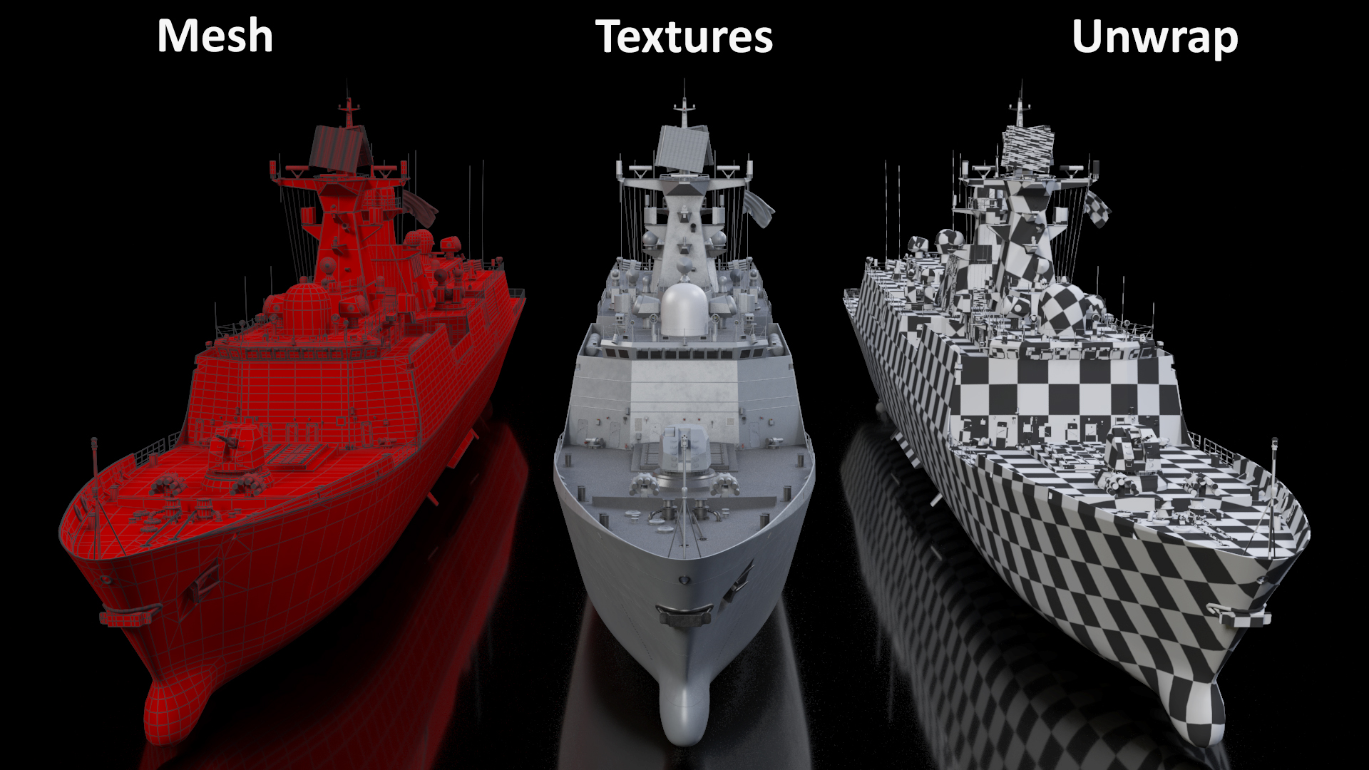 Frigate Rigged 3D model