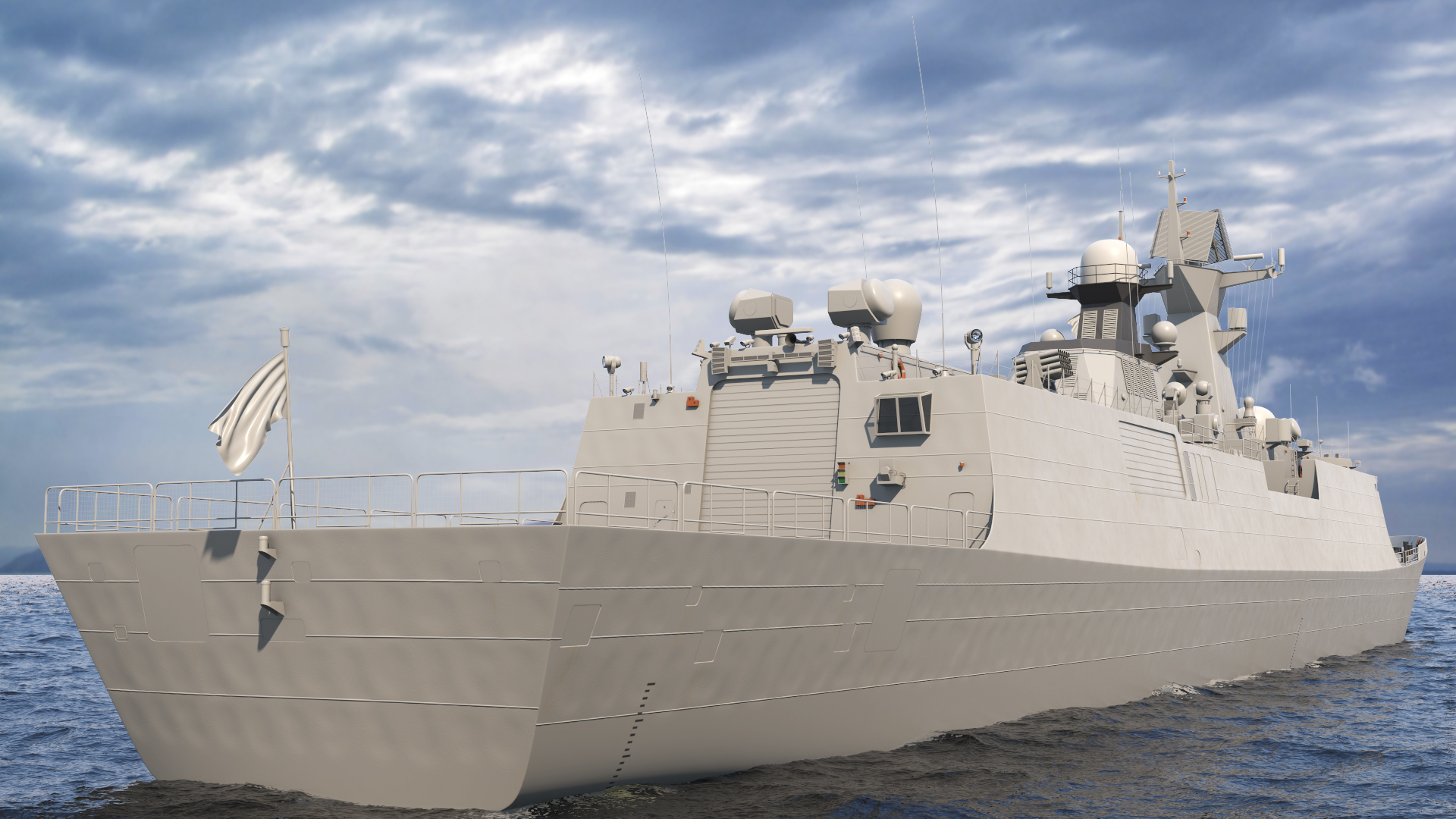 Frigate Rigged 3D model
