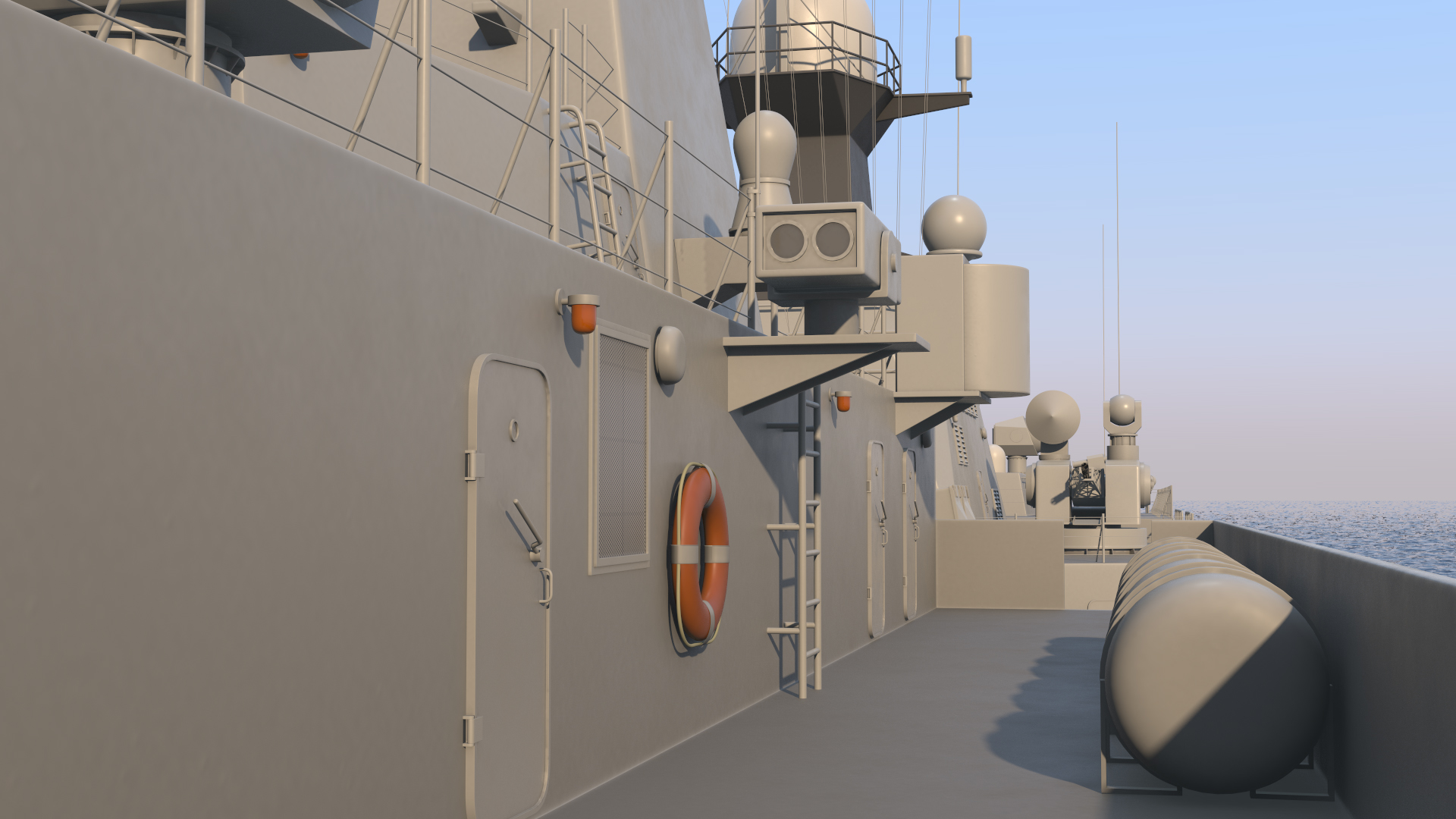Frigate Rigged 3D model