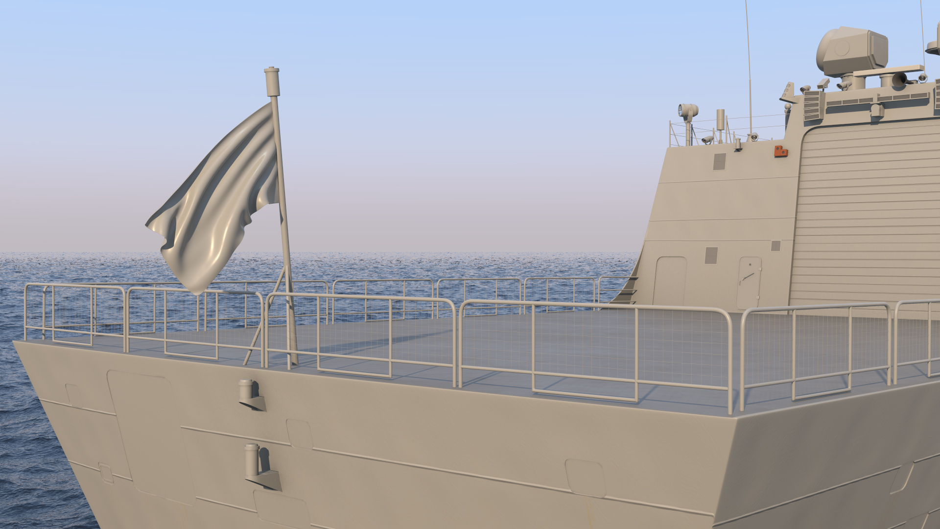 Frigate Rigged 3D model