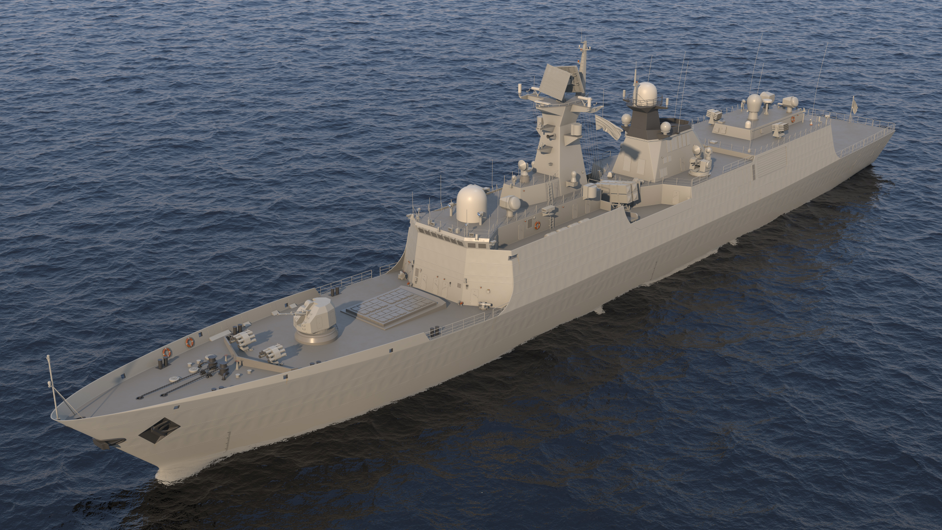 Frigate Rigged 3D model