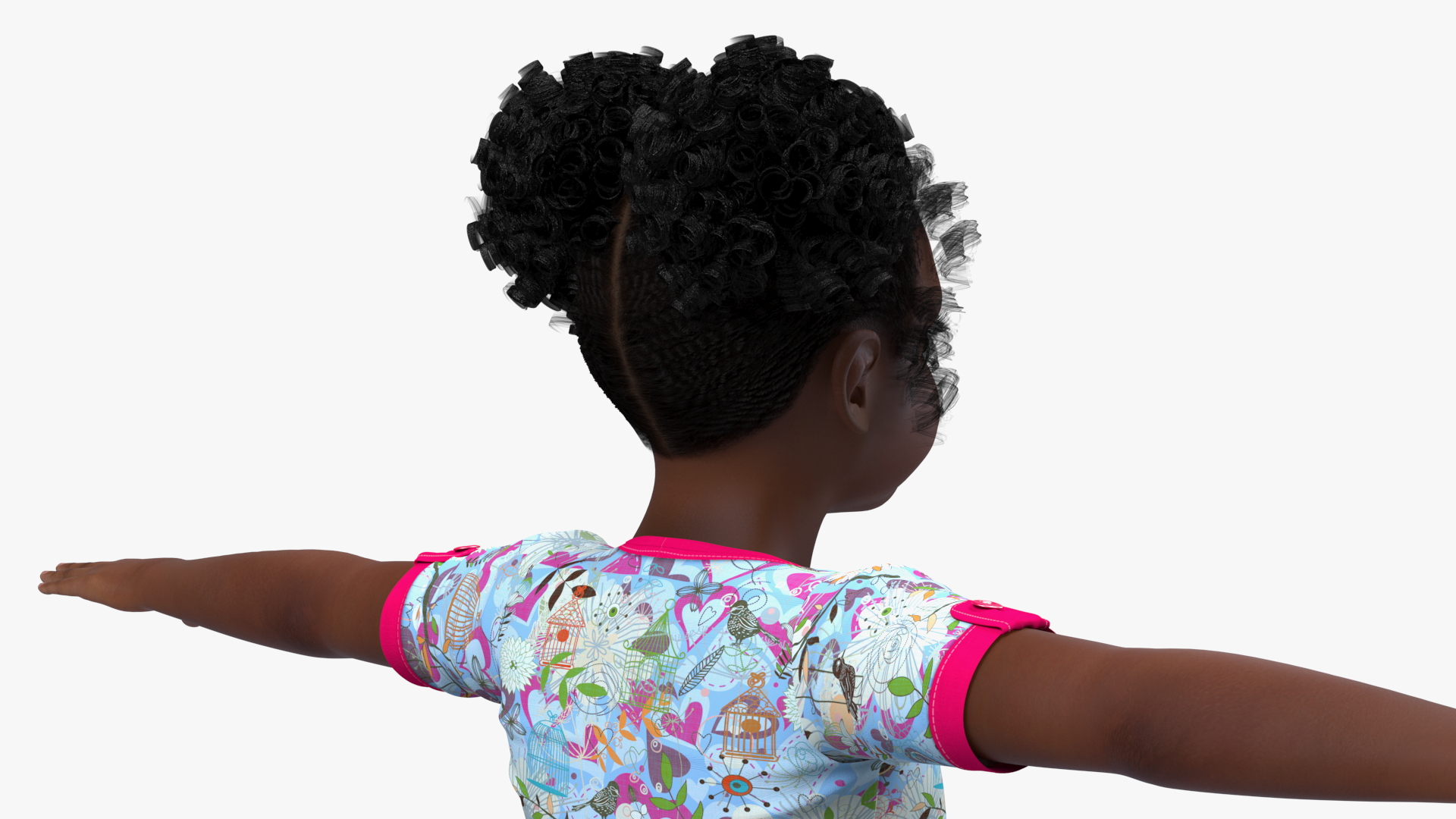 Black Child Girl Rigged for Cinema 4D 3D