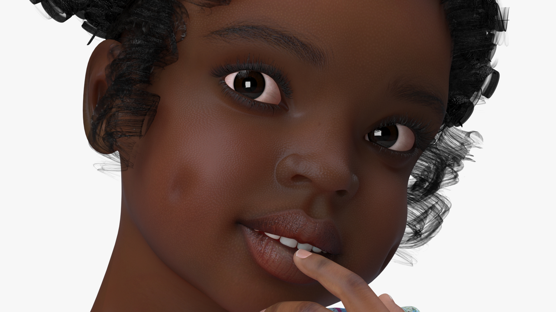 Black Child Girl Rigged for Cinema 4D 3D