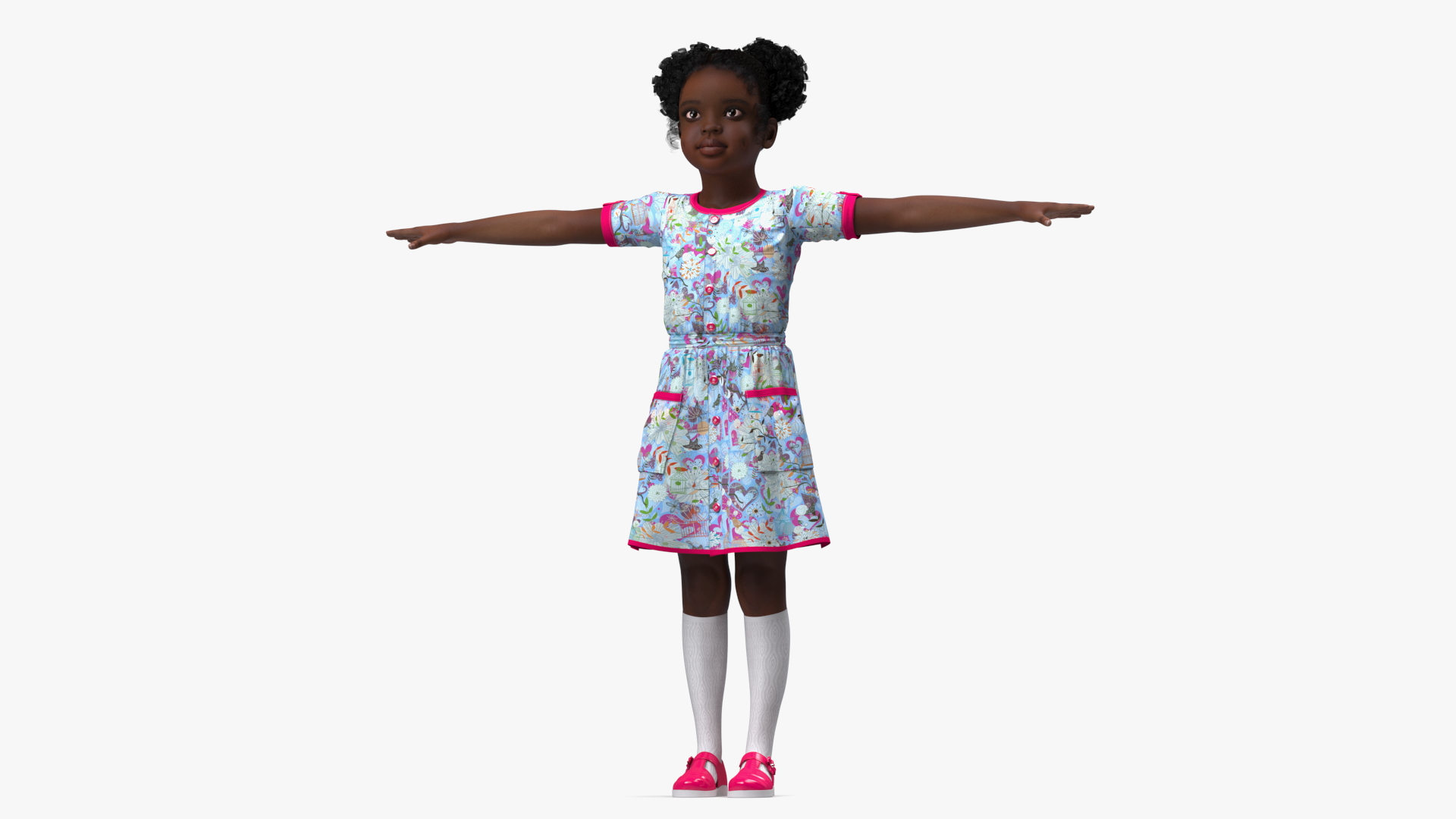 Black Child Girl Rigged for Cinema 4D 3D