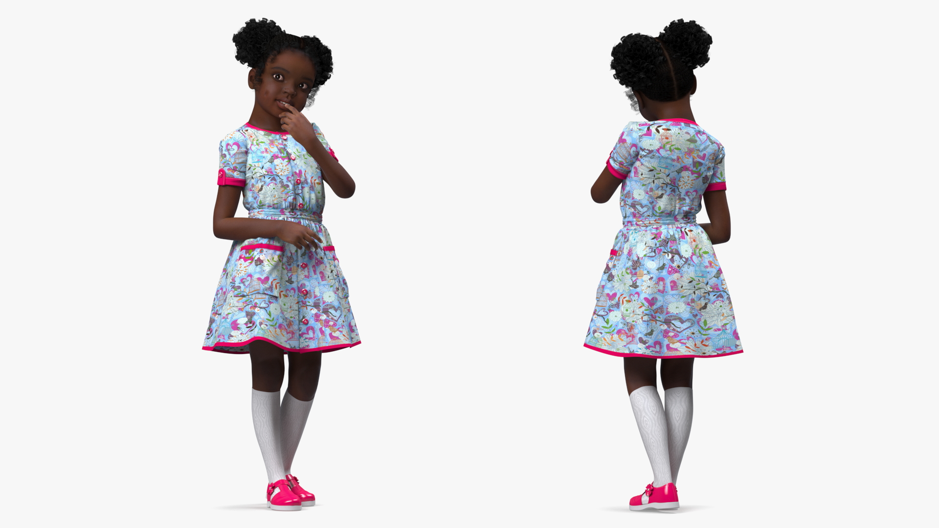 Black Child Girl Rigged for Cinema 4D 3D