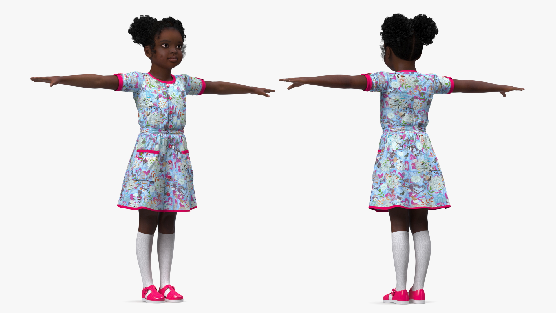 Black Child Girl Rigged for Cinema 4D 3D