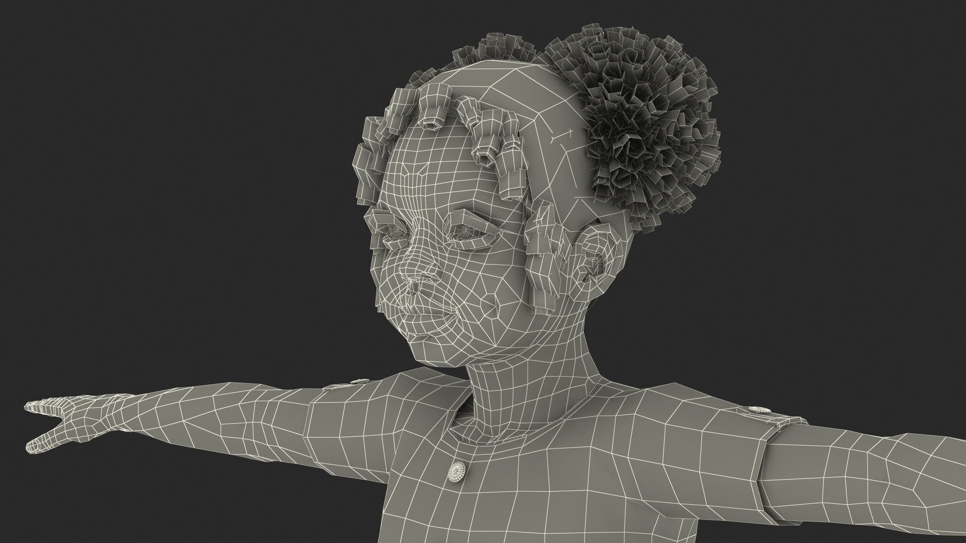 Black Child Girl Rigged for Cinema 4D 3D