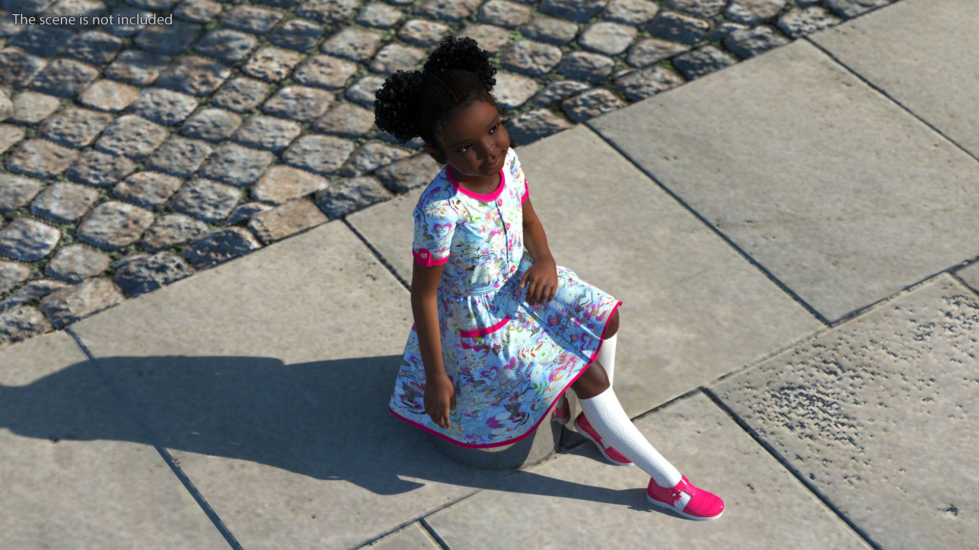 Black Child Girl Rigged for Cinema 4D 3D