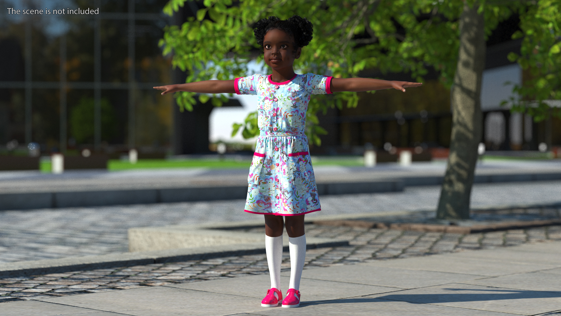 Black Child Girl Rigged for Cinema 4D 3D